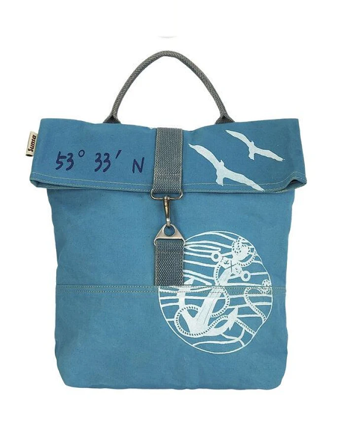 Sunsa Damen Umhängetasche. Canvas Schultasche. Vegane Tasche mit Maritim- Motiv