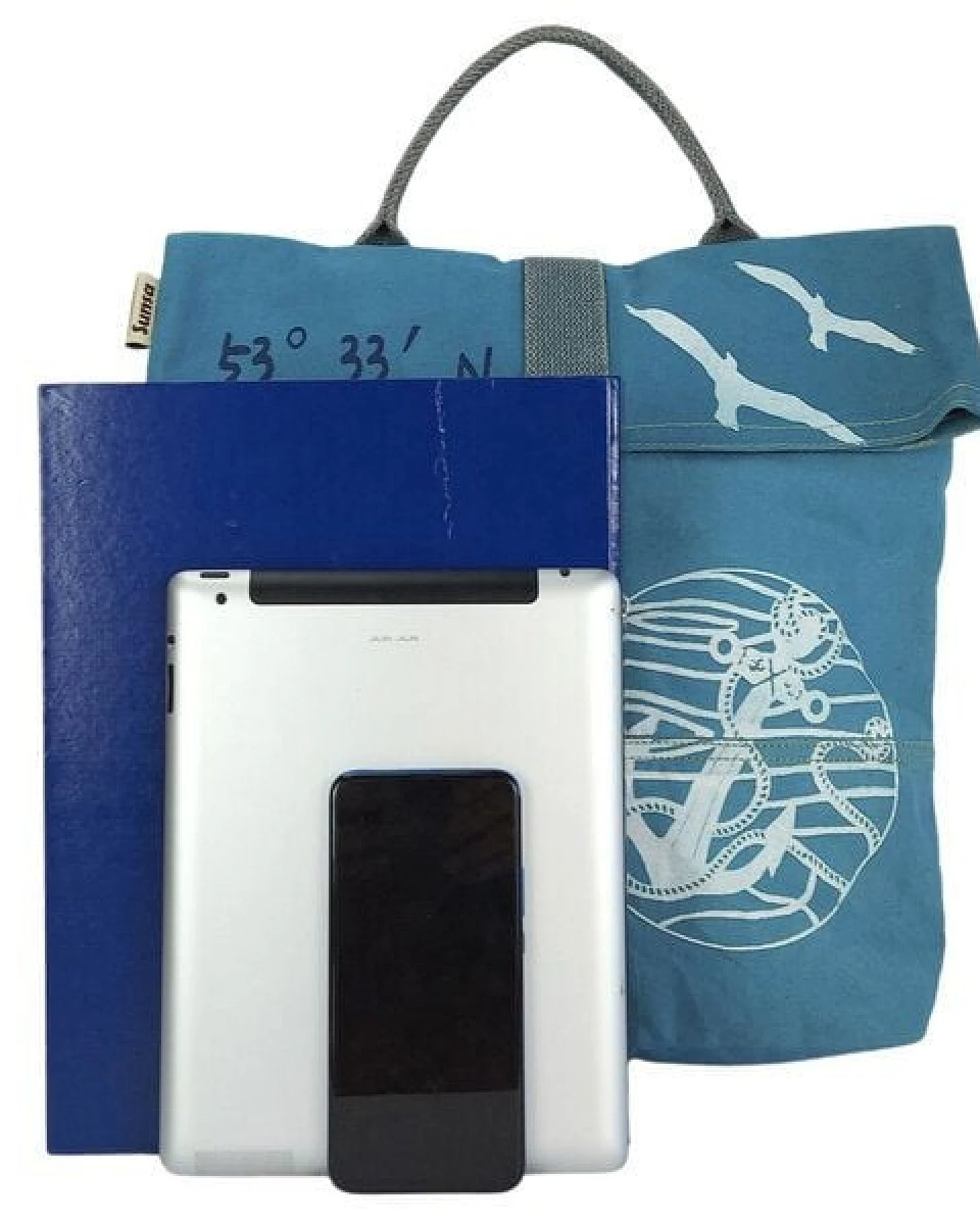 Sunsa Damen Umhängetasche. Canvas Schultasche. Vegane Tasche mit Maritim- Motiv – Ansicht 4
