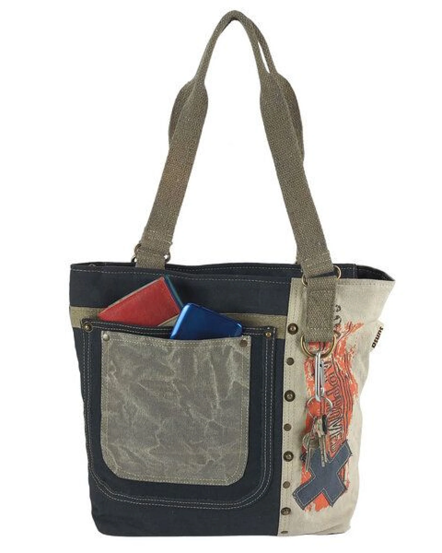 Sunsa Shopper Canvas Handtasche in Vintage Stil, Vegane Schultertasche – Ansicht 3