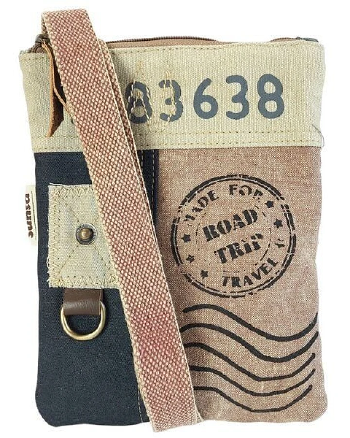 Sunsa Damen Handy Tasche, kleine Umhängetasche aus Canvas. Vintage Cross Over bag