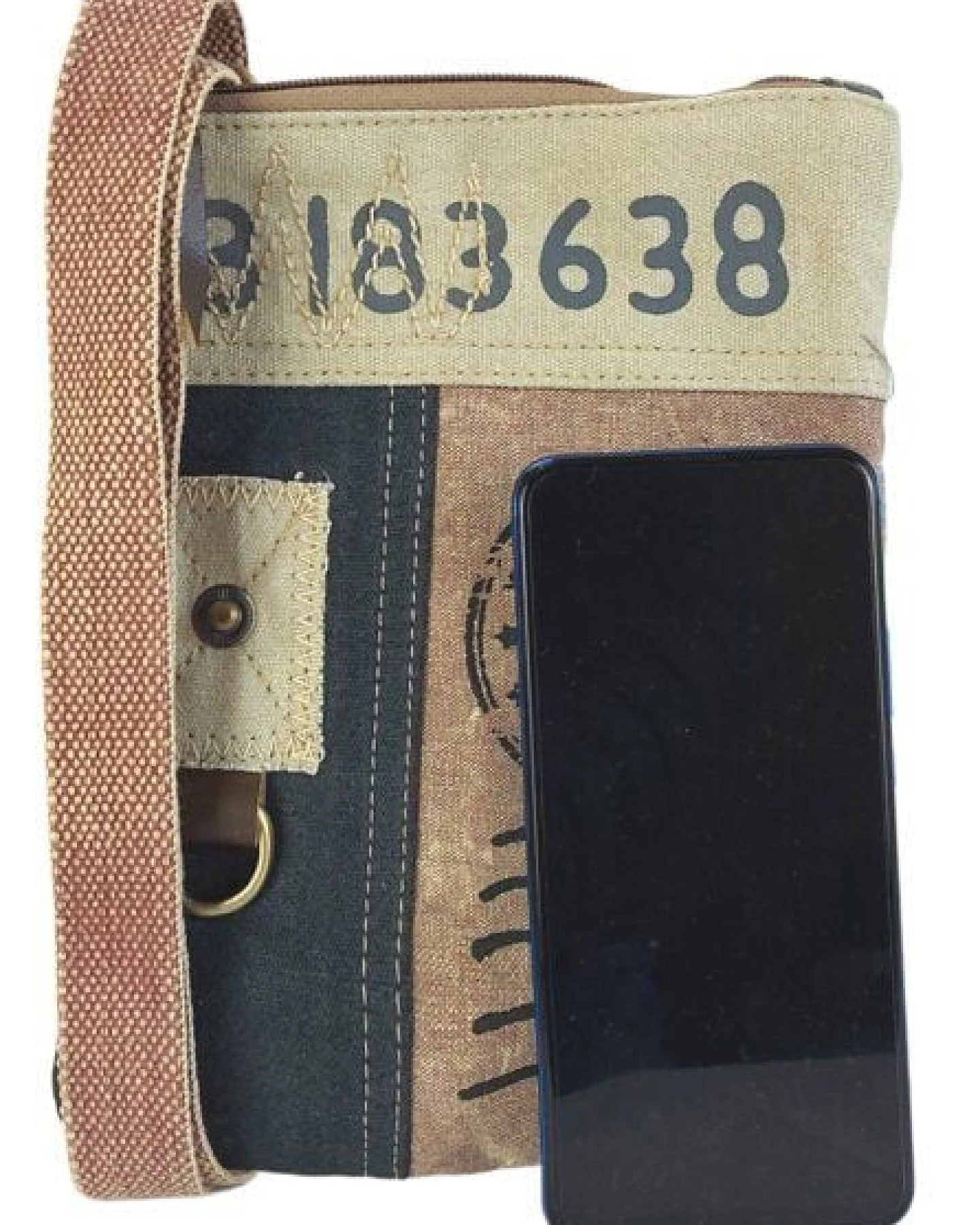 Sunsa Damen Handy Tasche, kleine Umhängetasche aus Canvas. Vintage Cross Over bag – Ansicht 3
