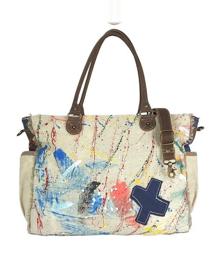 Sunsa XXL Handtasche Canvas Schultertasche Nachhaltige Große Weekender Damen Tasche