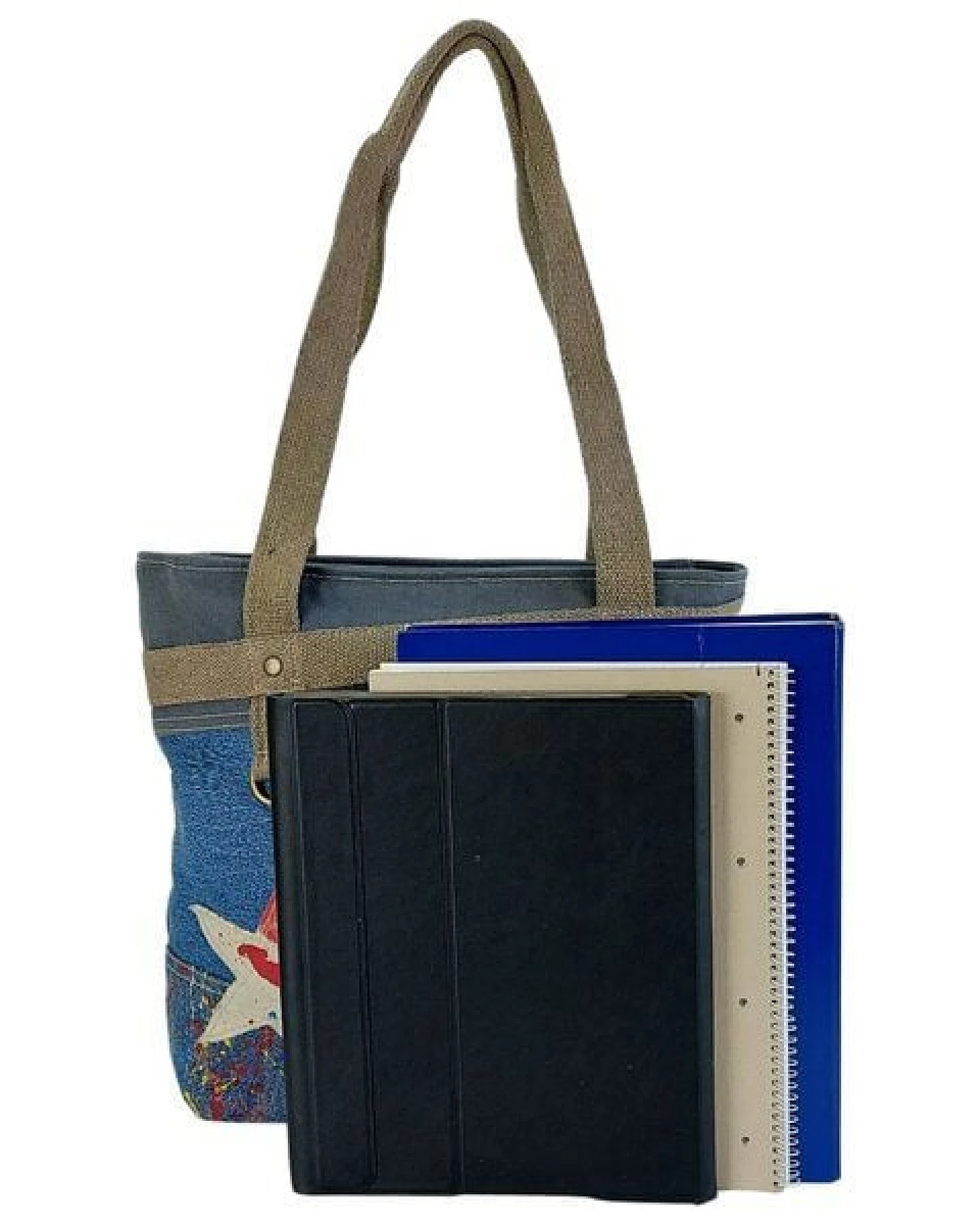 Sunsa Shopper nachhaltige Jeans Handtasche Vintage Tasche Vegane Damen Schultertasche – Ansicht 4