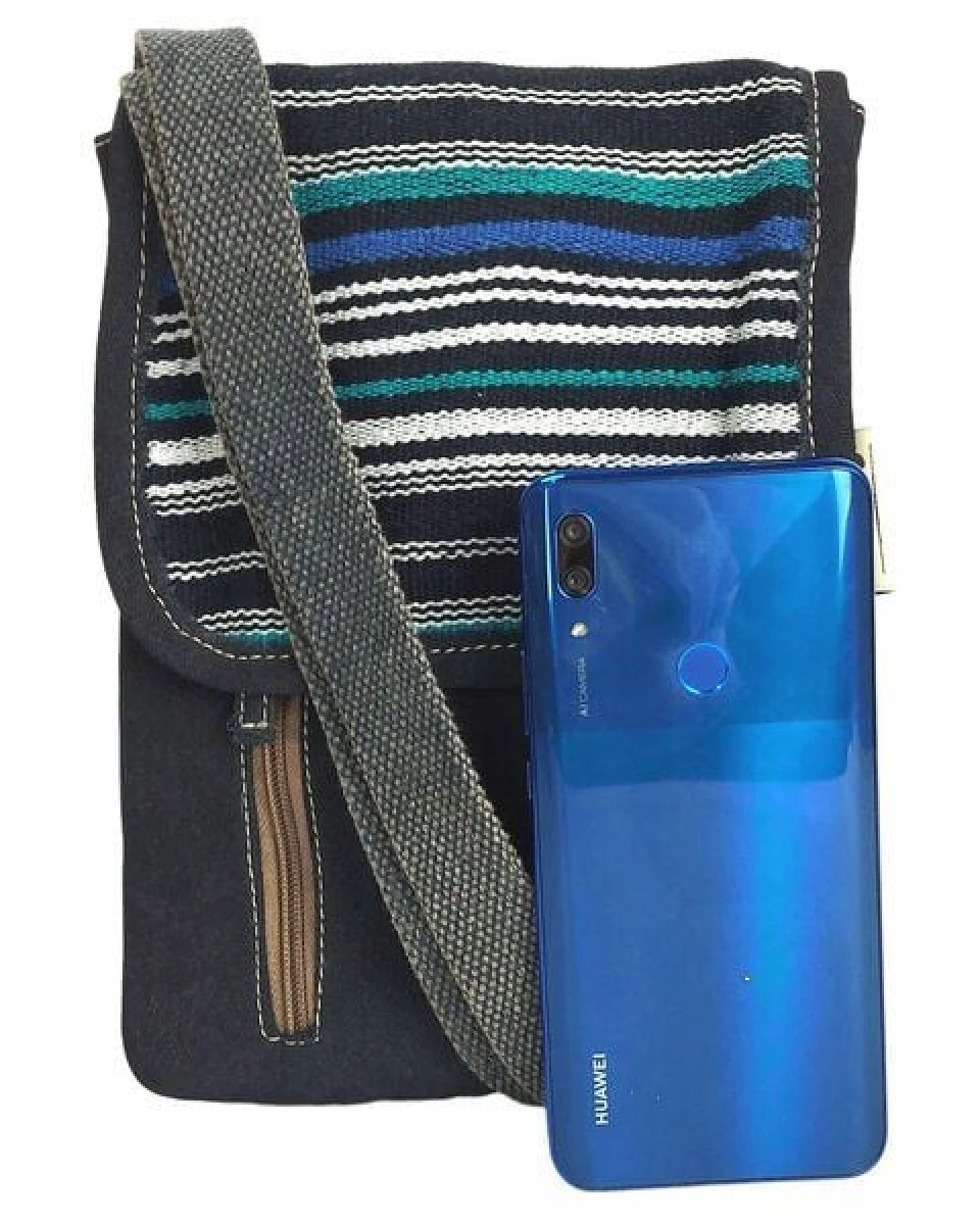 Sunsa Damen Handy Tasche, kleine Umhängetasche aus Canvas & gewebte Baumwolle. Vegane Crossover bag mit Streifen – Ansicht 4