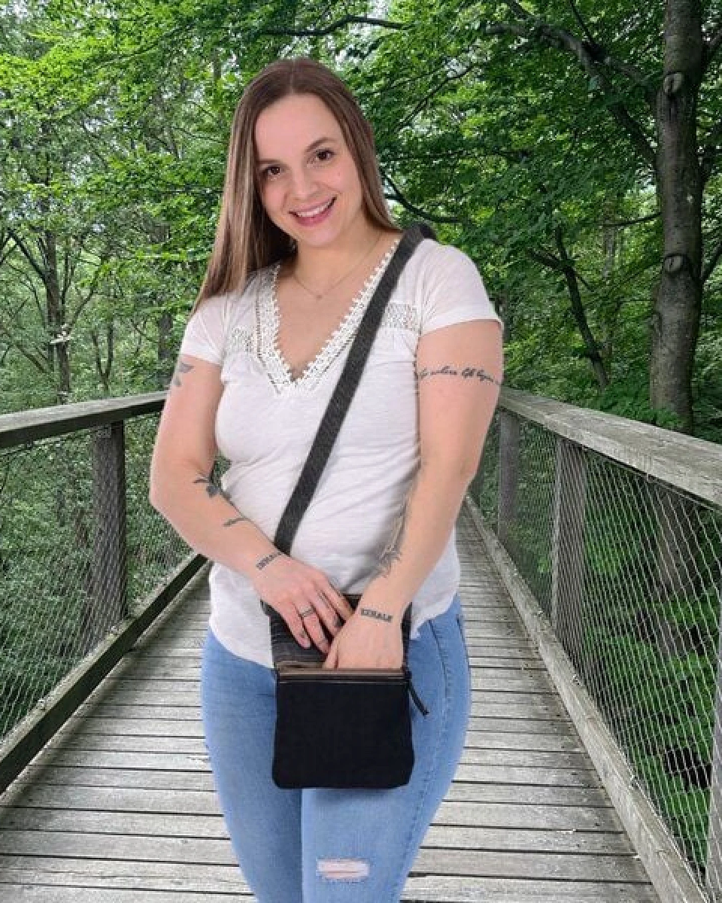 Sunsa Damen Handy Tasche, kleine Umhängetasche aus Canvas. Vintage Cross Over bag – Ansicht 4