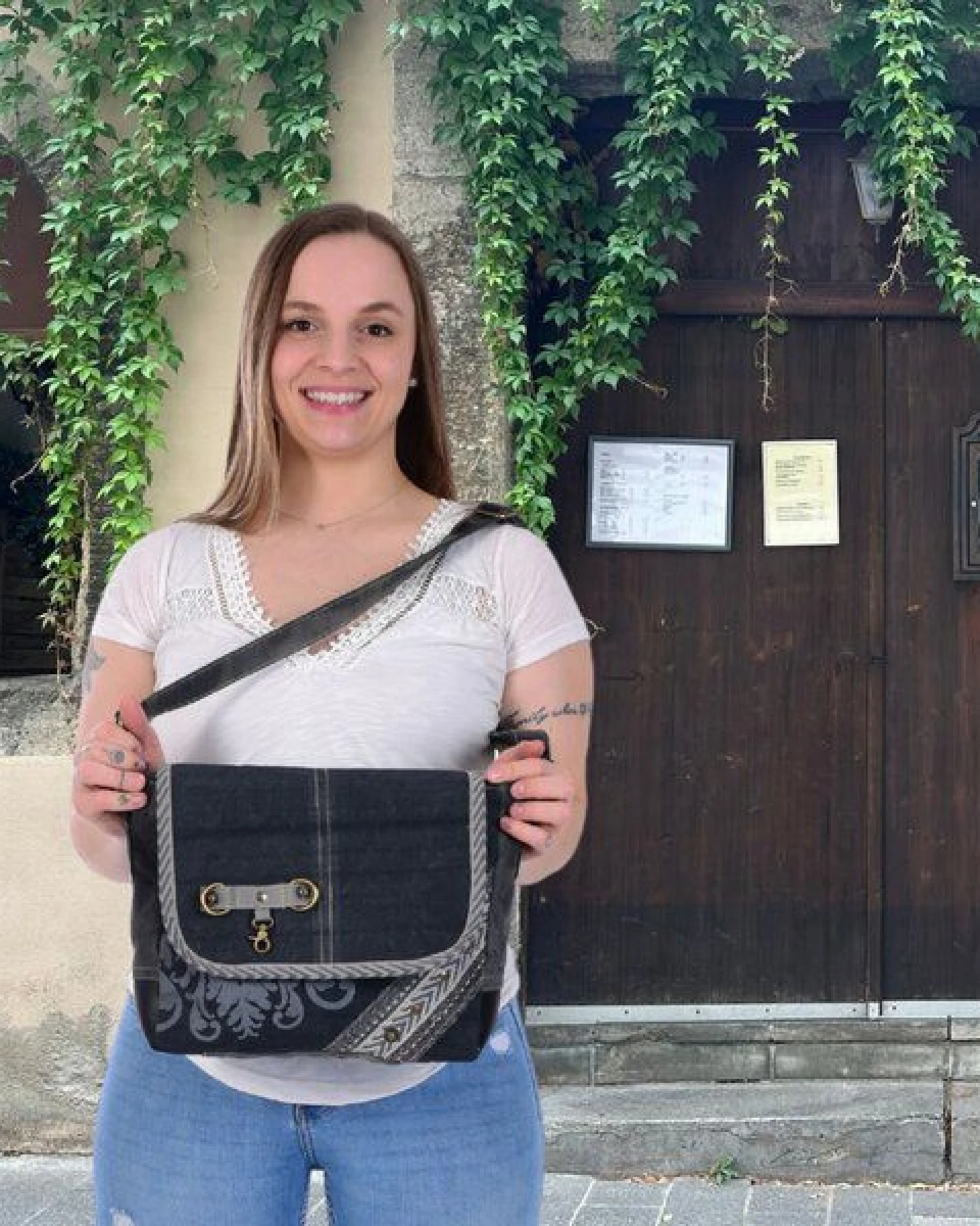 Sunsa Messenger Tasche Vintage Umhängetasche Canvas Schultertasche Mittelgroße Corssbody Bag – Ansicht 3