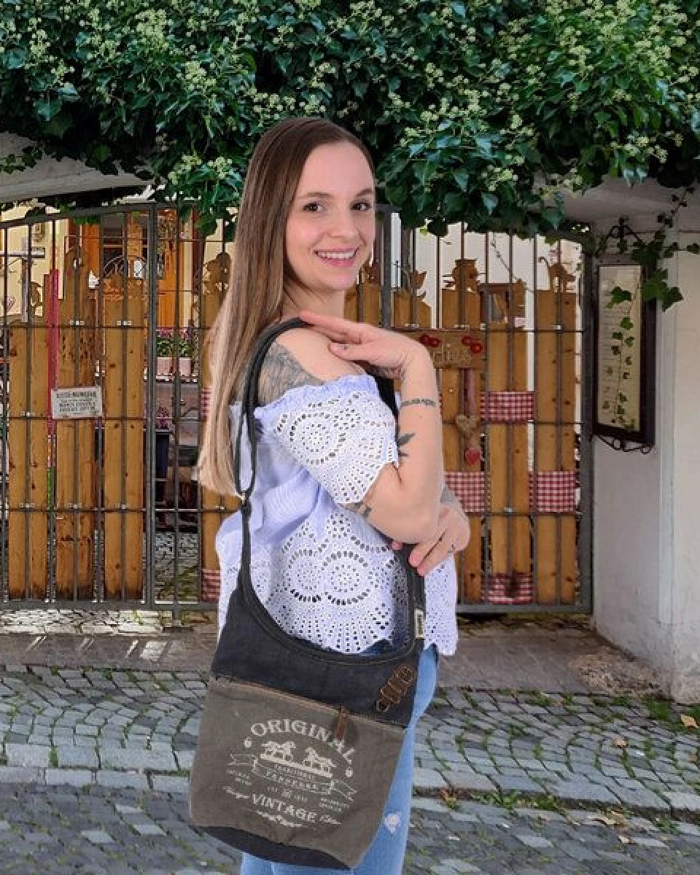 Sunsa Canvas Umhängetasche Vintage Crossbody Hobo Tasche Damen Schultertasche – Ansicht 2