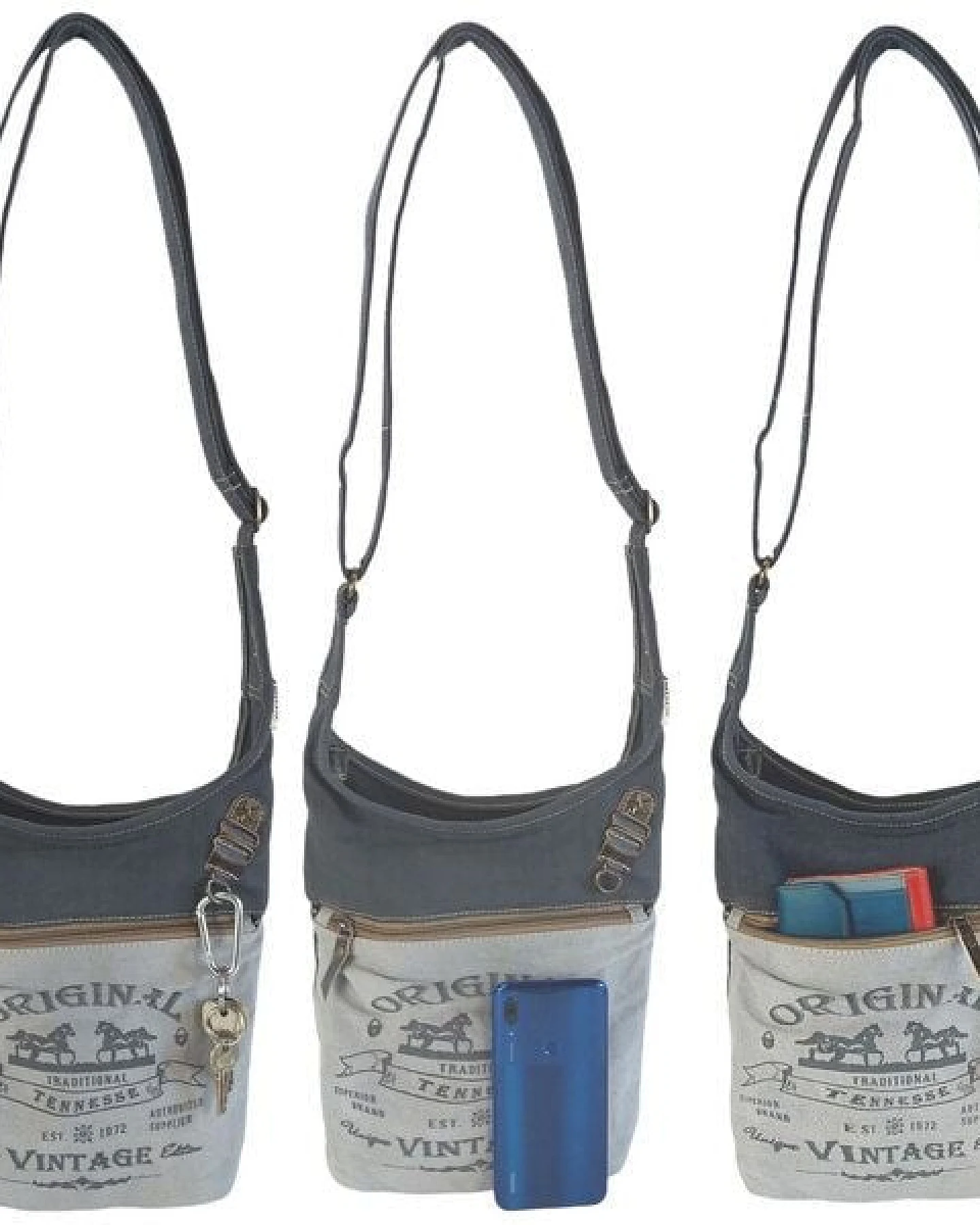 Sunsa Canvas Umhängetasche Vintage Crossbody Hobo Tasche Damen Schultertasche – Ansicht 3