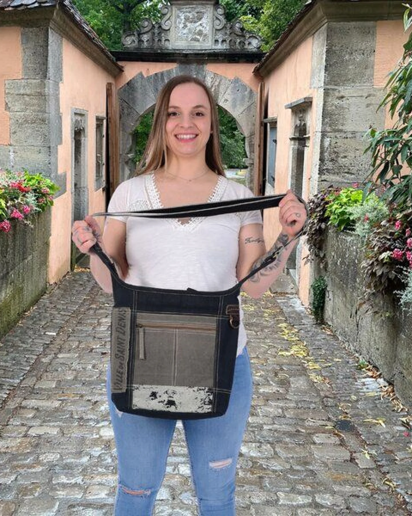 Sunsa Canvas Umhängetasche. Vintage Stil Crossbody Hobo Tasche. – Ansicht 2