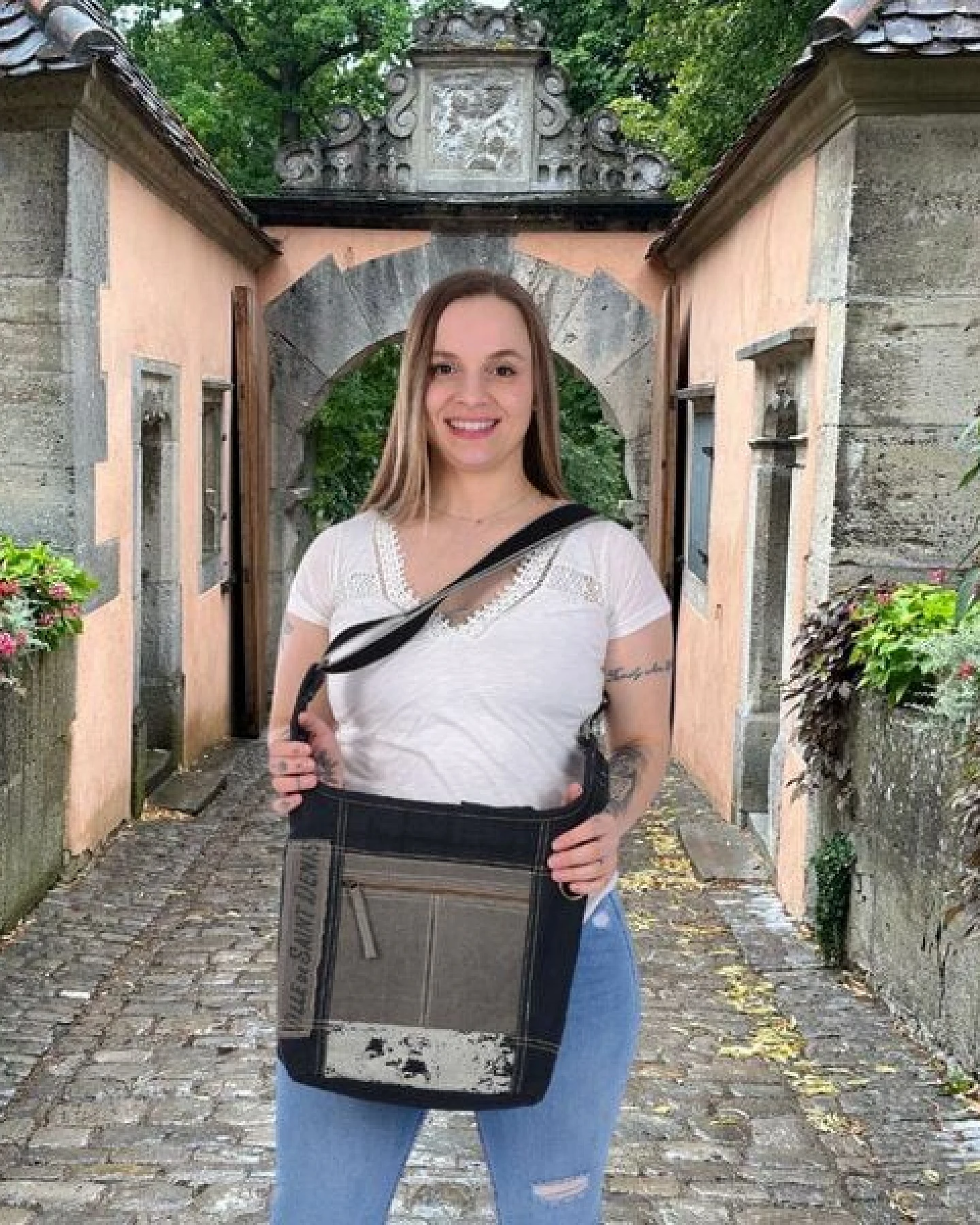 Sunsa Canvas Umhängetasche. Vintage Stil Crossbody Hobo Tasche. – Ansicht 3