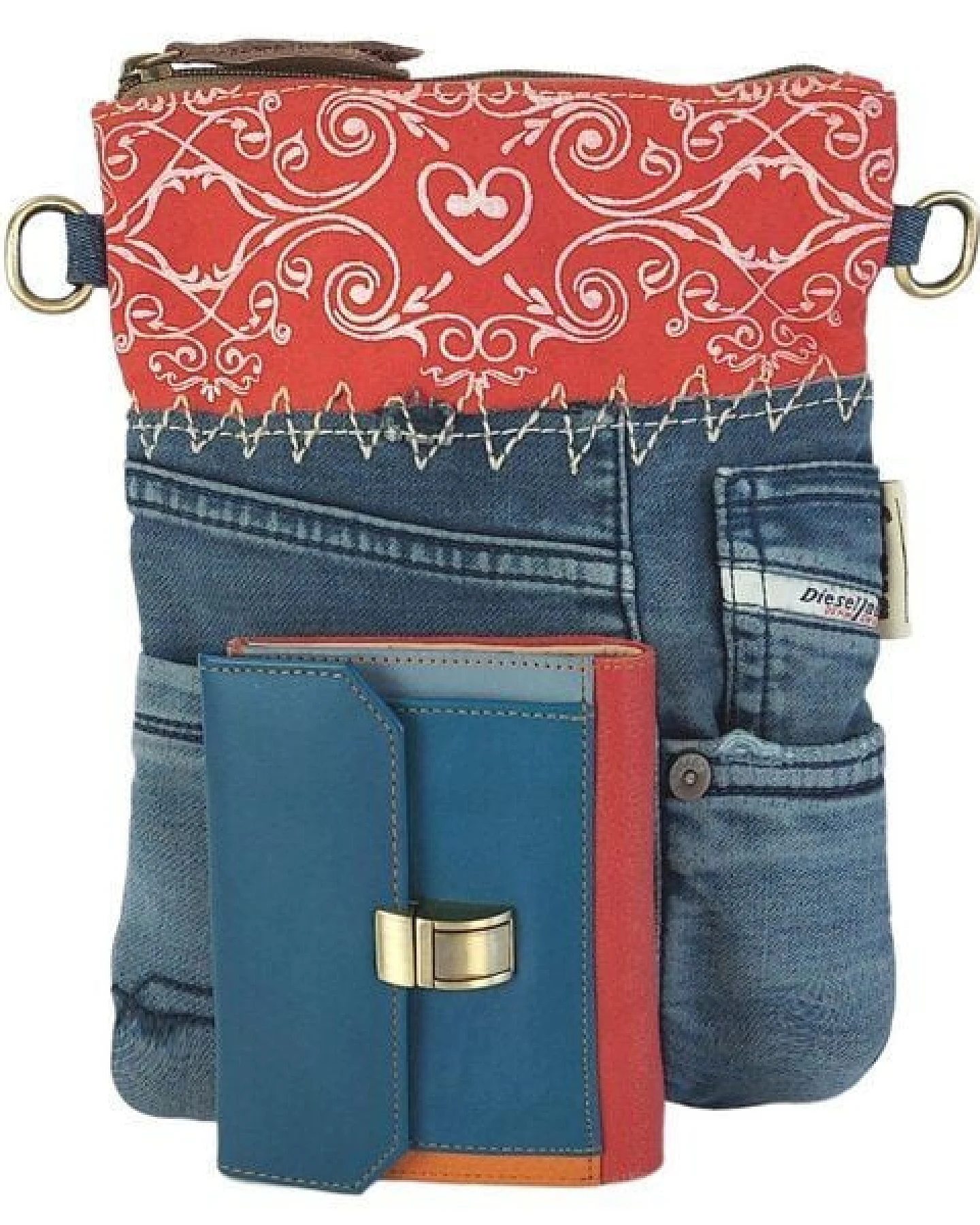 Sunsa kleine Umhängetasche aus recycelter Jeans & Canvas Mini Jeanstasche – Ansicht 4