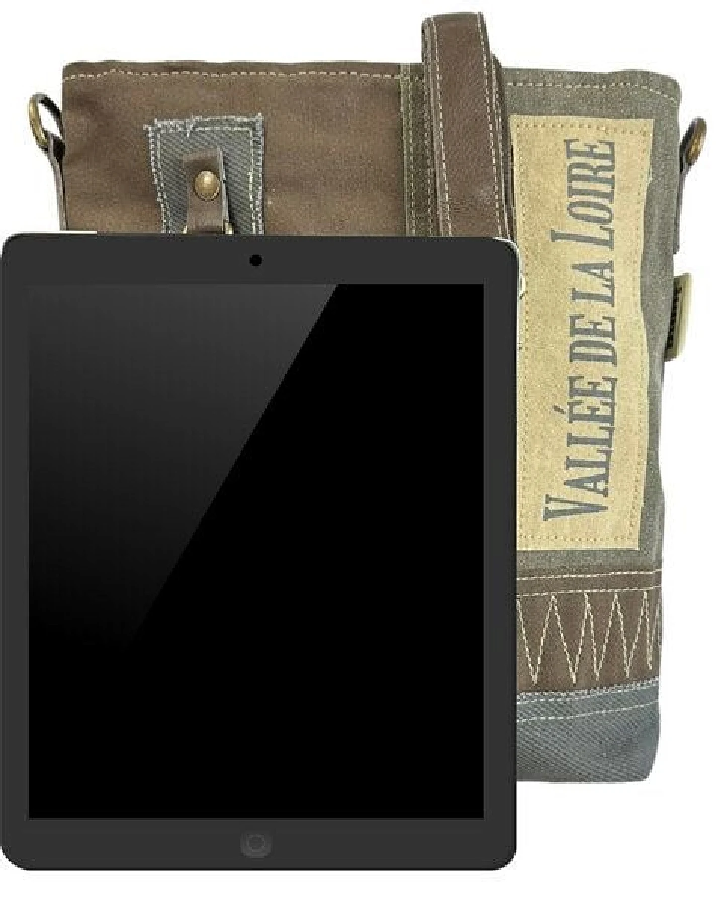 Sunsa Vintage Umhängetasche. Damen Canvas und Leder Schultertasche – Ansicht 3