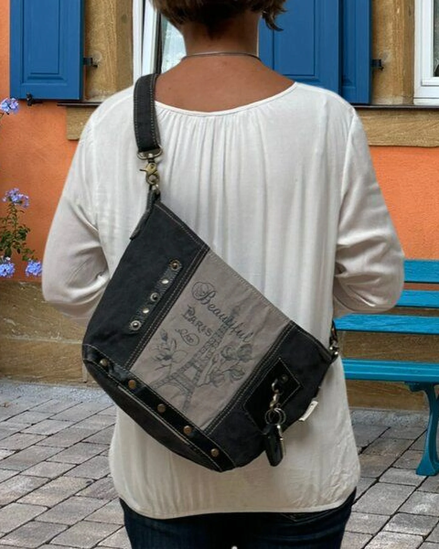 Sunsa Damen Umhängetasche Schultertasche Crossbody Tasche aus Canvas – Ansicht 2