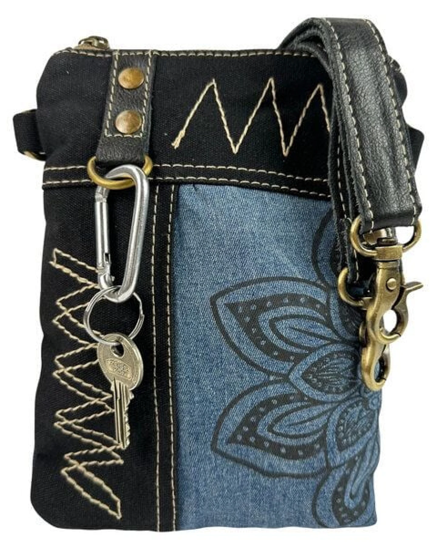 Sunsa kleine Umhängetasche mini Jeanstasche Vintage Schultertasche – Ansicht 3