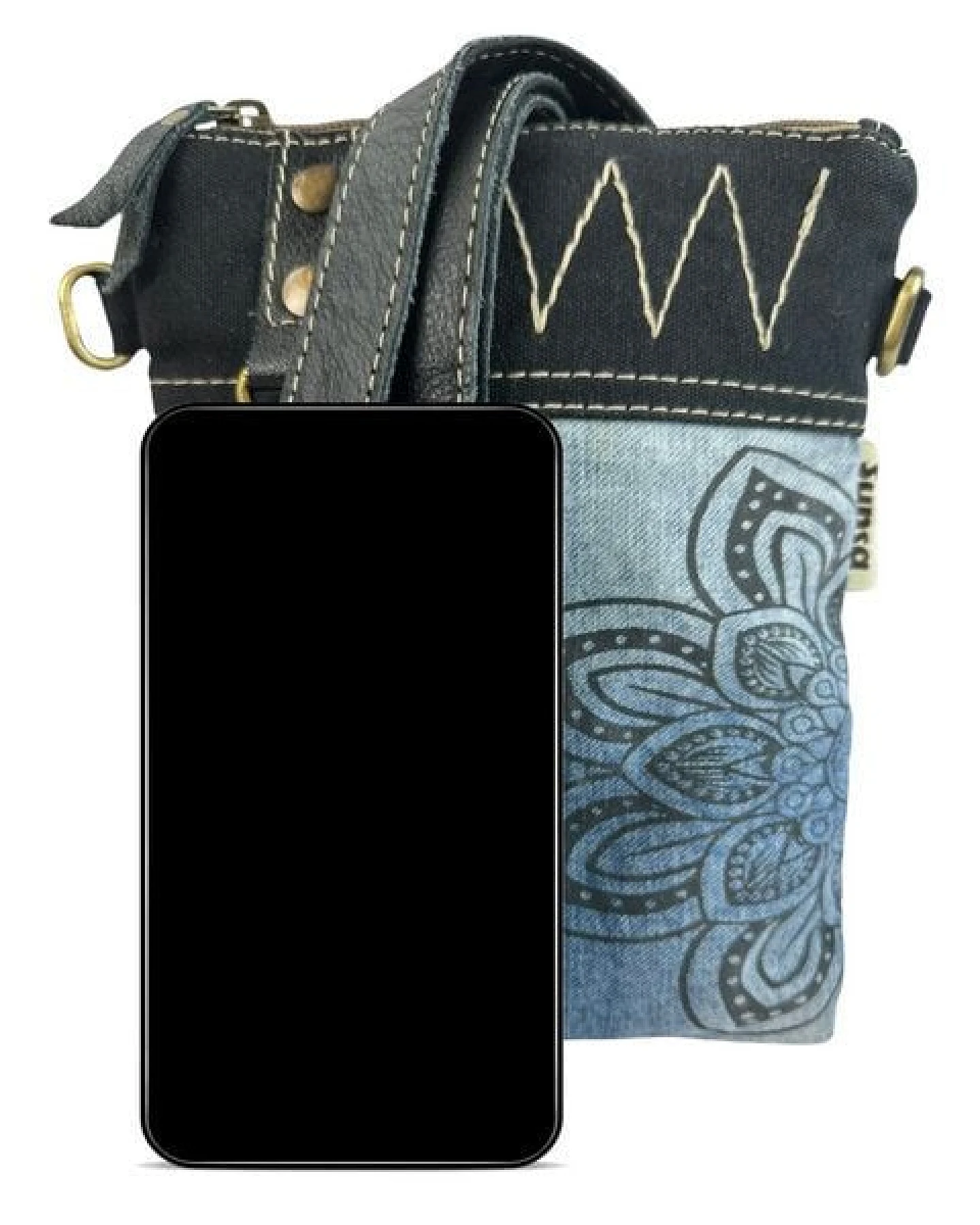 Sunsa kleine Umhängetasche mini Jeanstasche Vintage Schultertasche – Ansicht 4