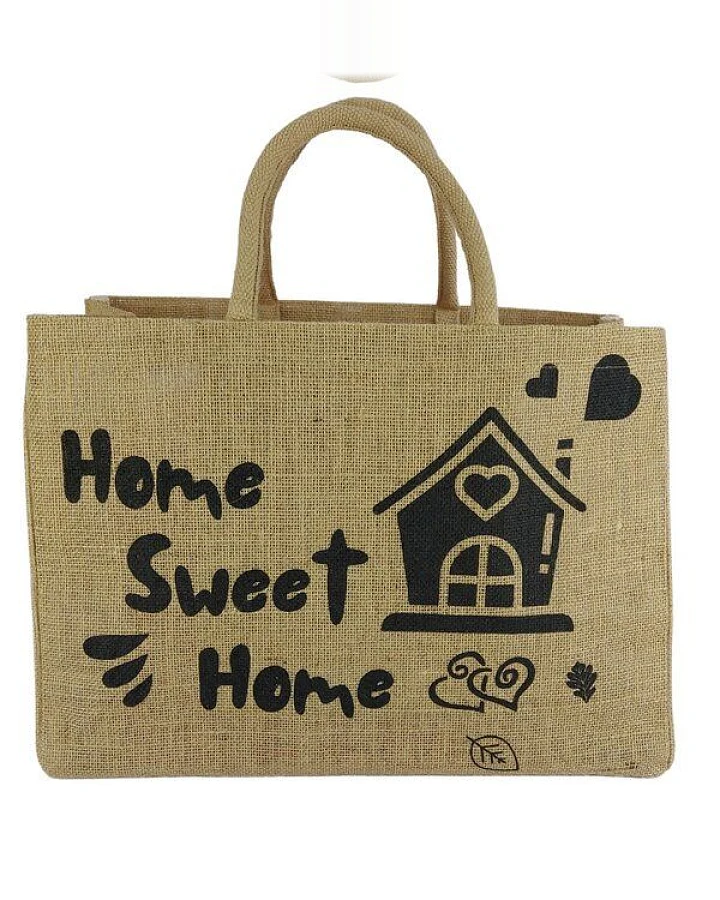 Domelo große Jute Einkaufskorb, Vegane Einkaufstasche nachhaltige Handtasche/ Shopper
