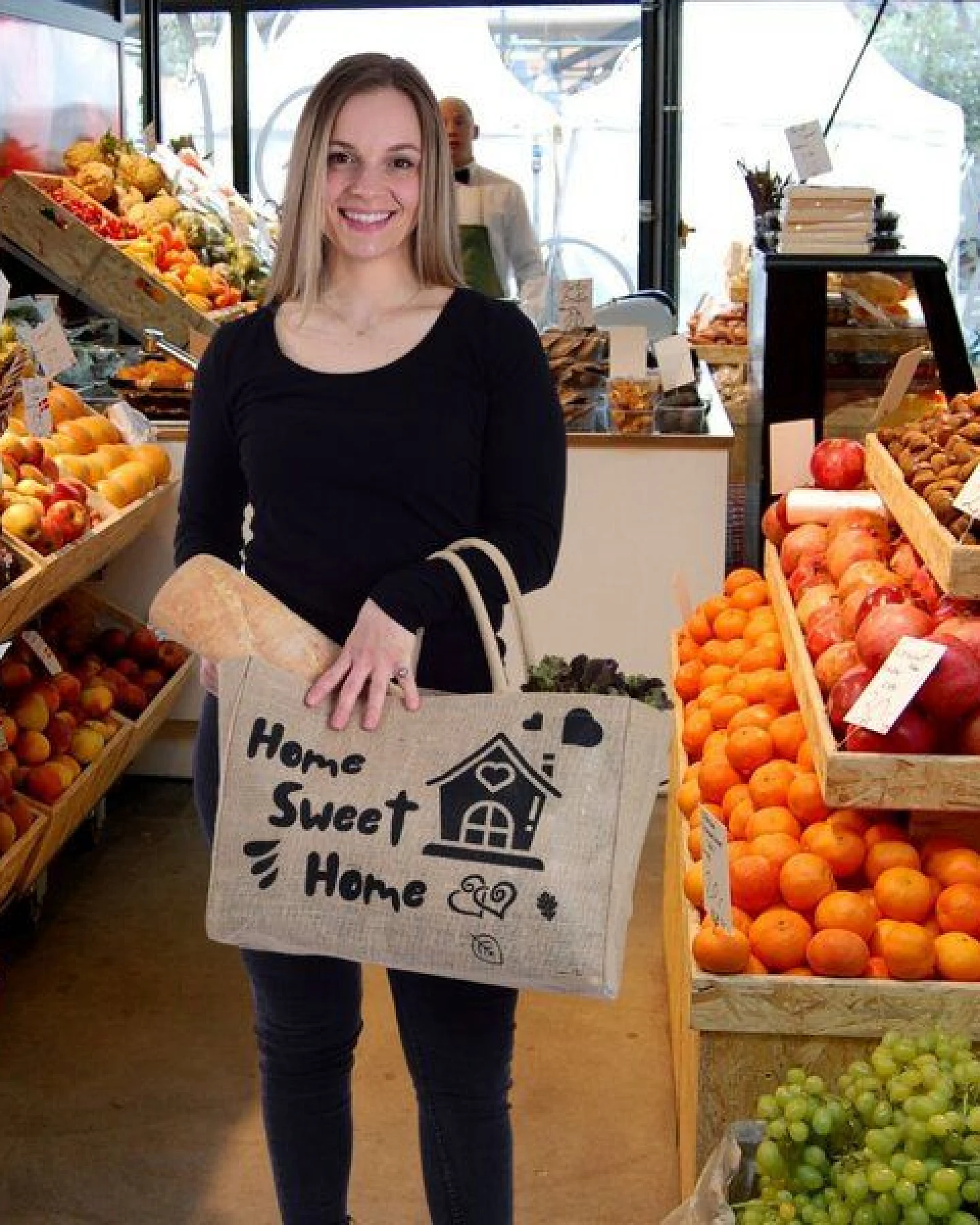Domelo große Jute Einkaufskorb, Vegane Einkaufstasche nachhaltige Handtasche/ Shopper – Ansicht 4