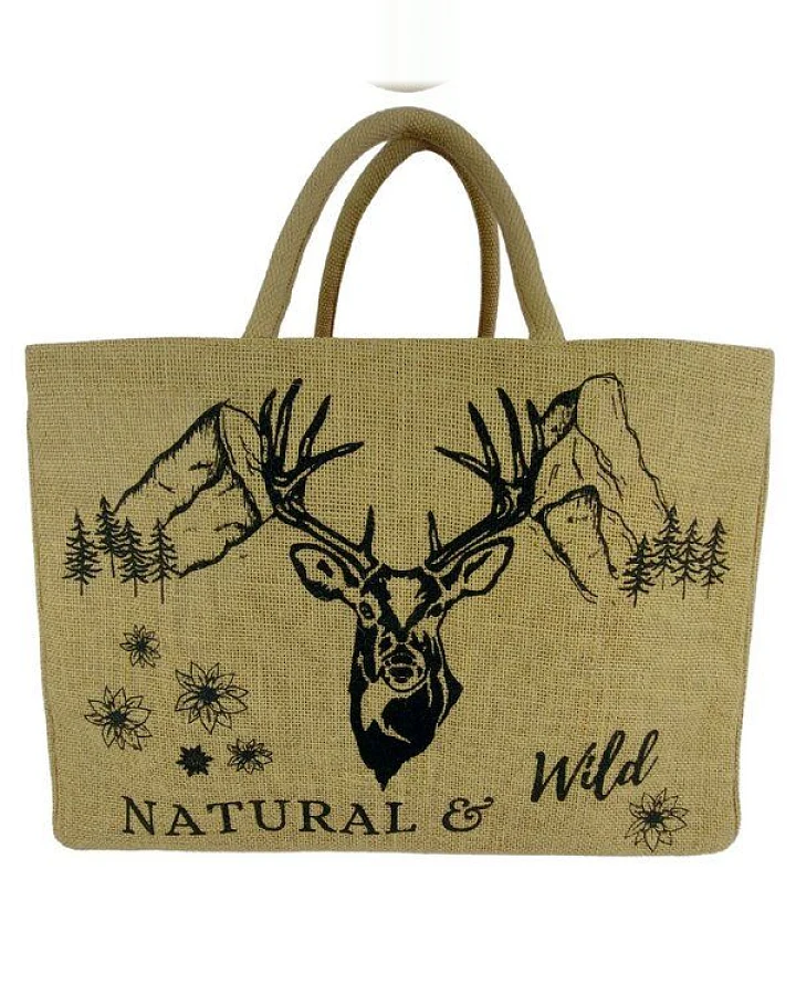 Domelo große Jute Einkaufskorb, Vegane Einkaufstasche nachhaltige Handtasche/ Shopper