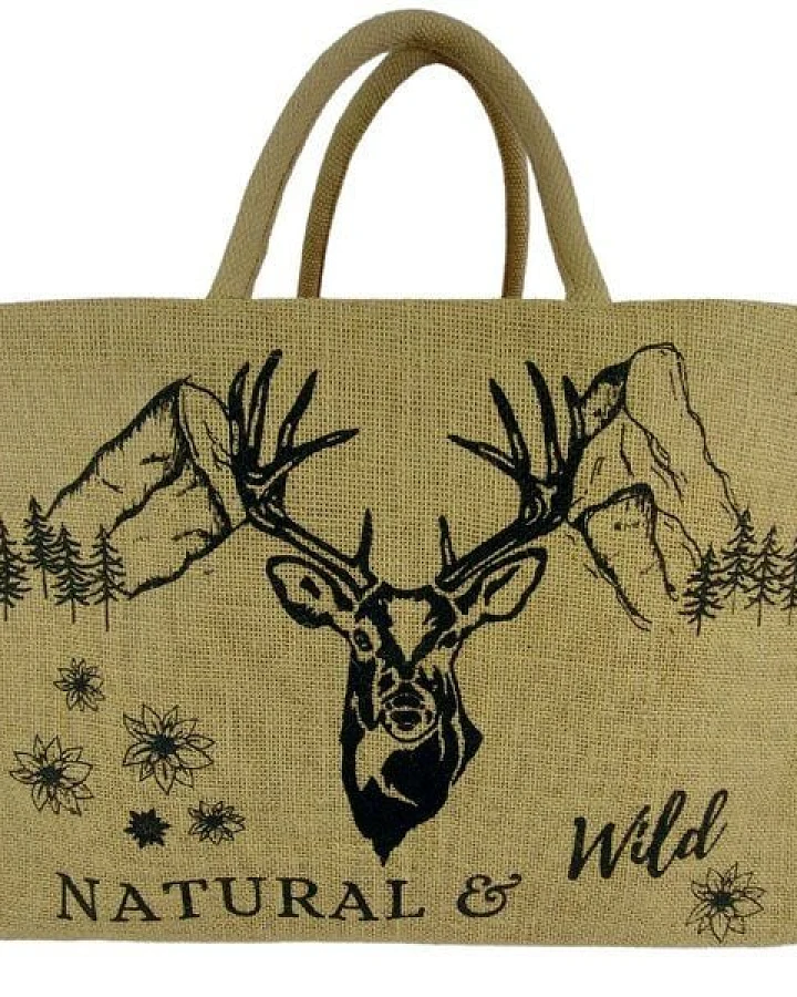 Domelo große Jute Einkaufskorb, Vegane Einkaufstasche nachhaltige Handtasche/ Shopper