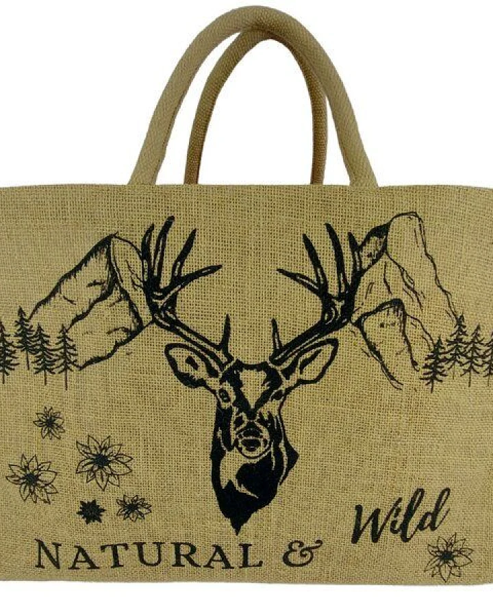 Domelo große Jute Einkaufskorb, Vegane Einkaufstasche nachhaltige Handtasche/ Shopper