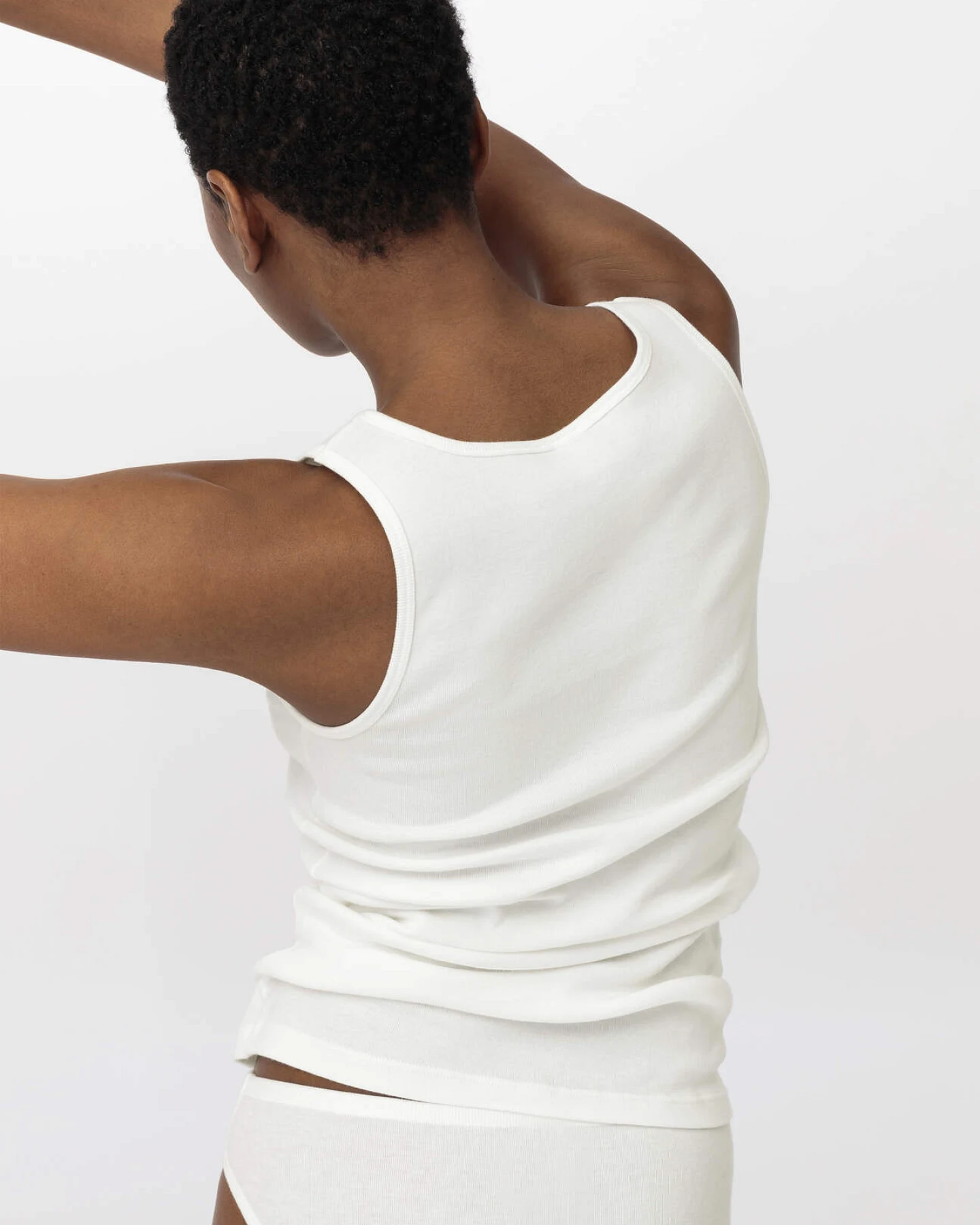 hessnatur Damen Rundhals Tanktop im 2-Pack PURE COTTON aus Bio-Baumwolle - weiß - Größe 44 – Ansicht 2
