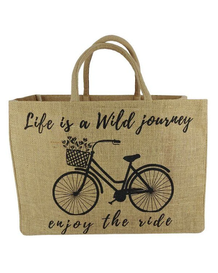 Domelo große Jute Einkaufskorb, Vegane Einkaufstasche nachhaltige Handtasche/ Shopper