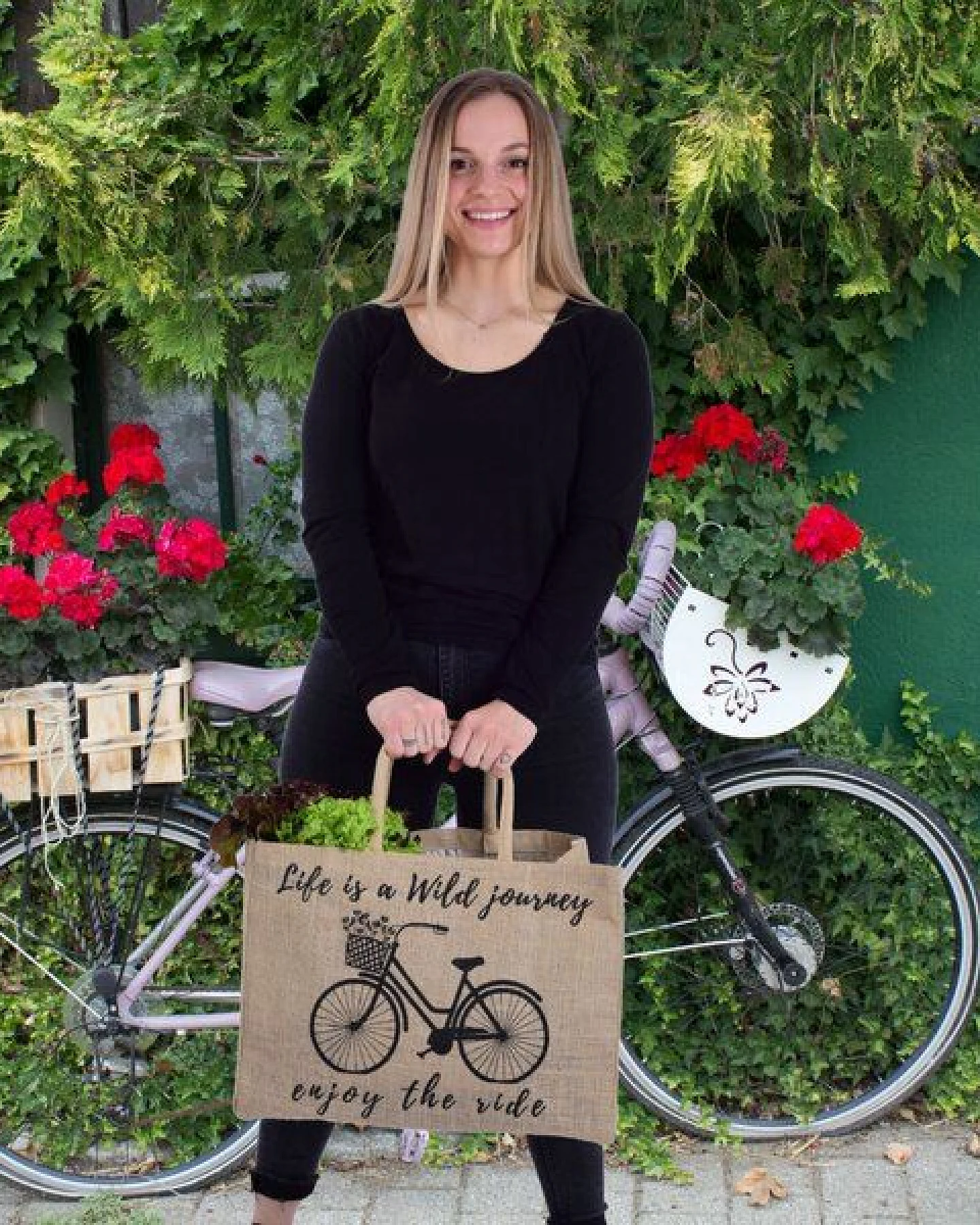 Domelo große Jute Einkaufskorb, Vegane Einkaufstasche nachhaltige Handtasche/ Shopper – Ansicht 2