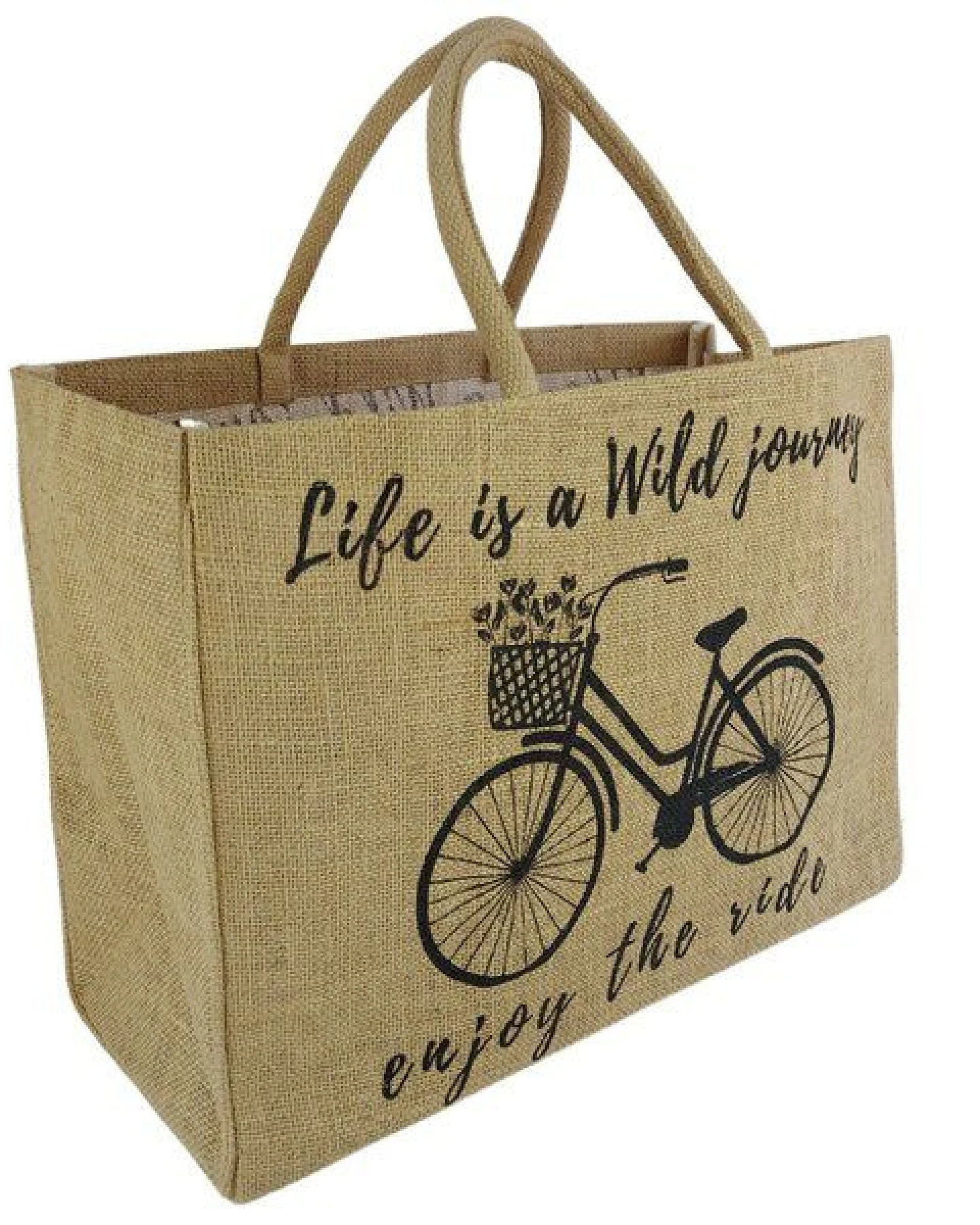 Domelo große Jute Einkaufskorb, Vegane Einkaufstasche nachhaltige Handtasche/ Shopper – Ansicht 4