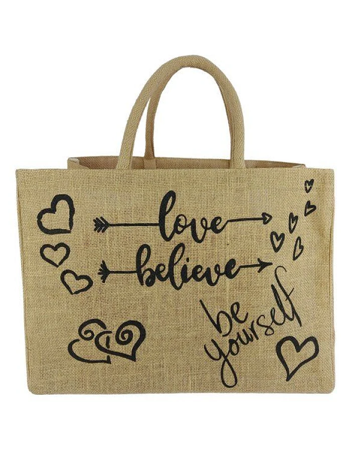 Domelo große Jute Einkaufskorb, Vegane Einkaufstasche nachhaltige Handtasche/ Shopper