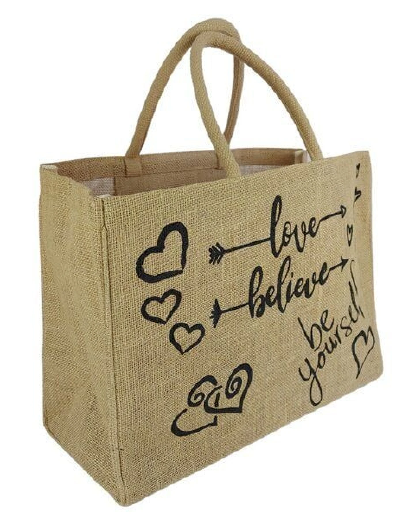 Domelo große Jute Einkaufskorb, Vegane Einkaufstasche nachhaltige Handtasche/ Shopper – Ansicht 3