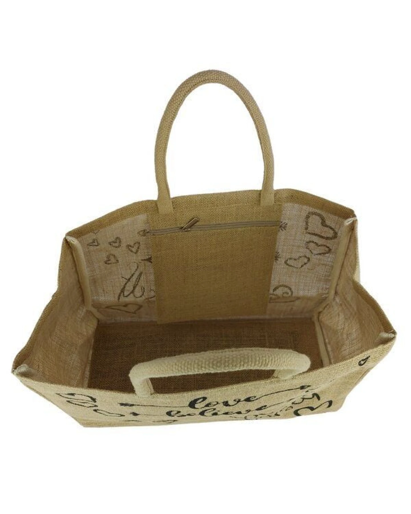 Domelo große Jute Einkaufskorb, Vegane Einkaufstasche nachhaltige Handtasche/ Shopper – Ansicht 4