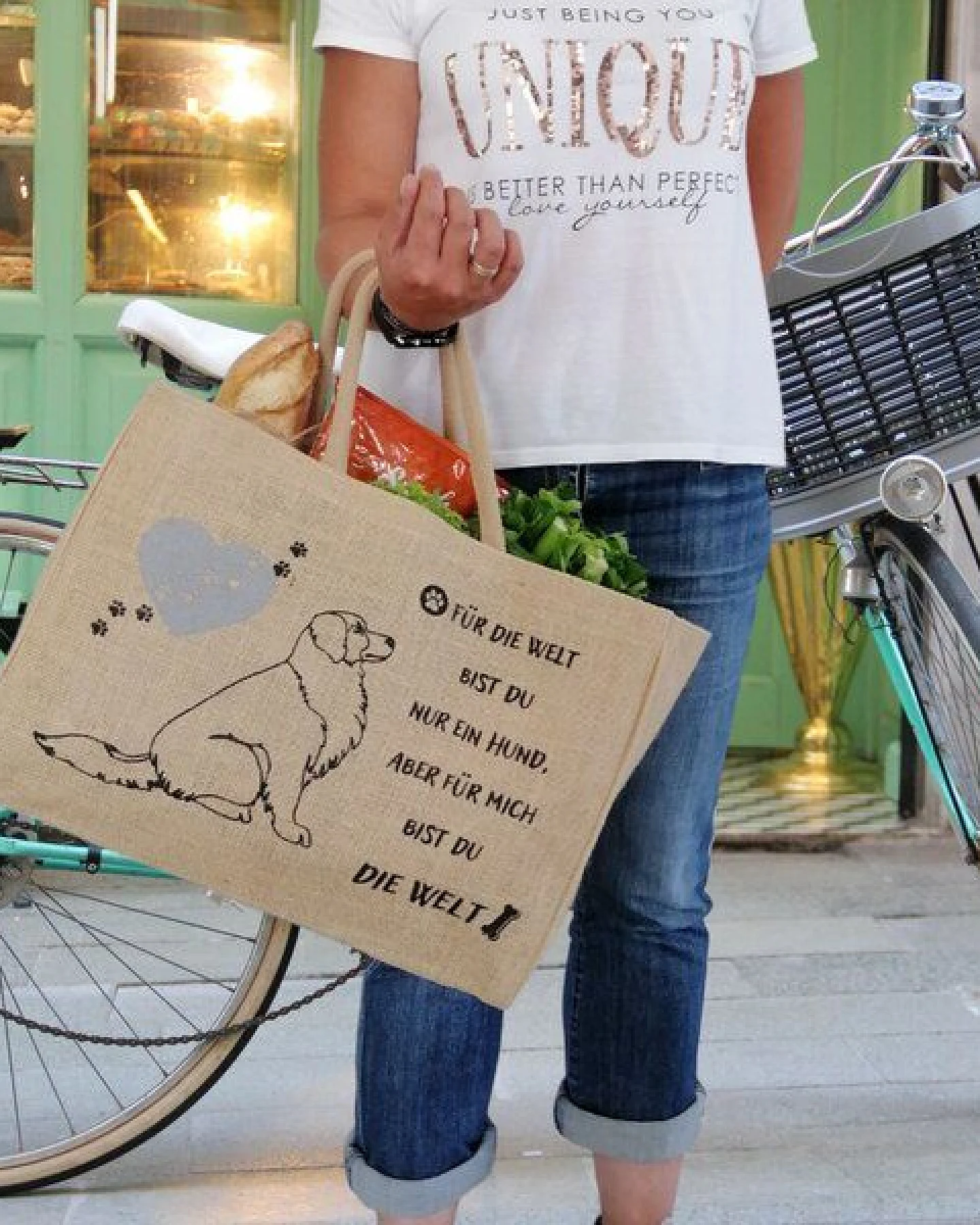 Domelo große Jute Einkaufskorb, Vegane Einkaufstasche nachhaltige Handtasche/ Shopper – Ansicht 2