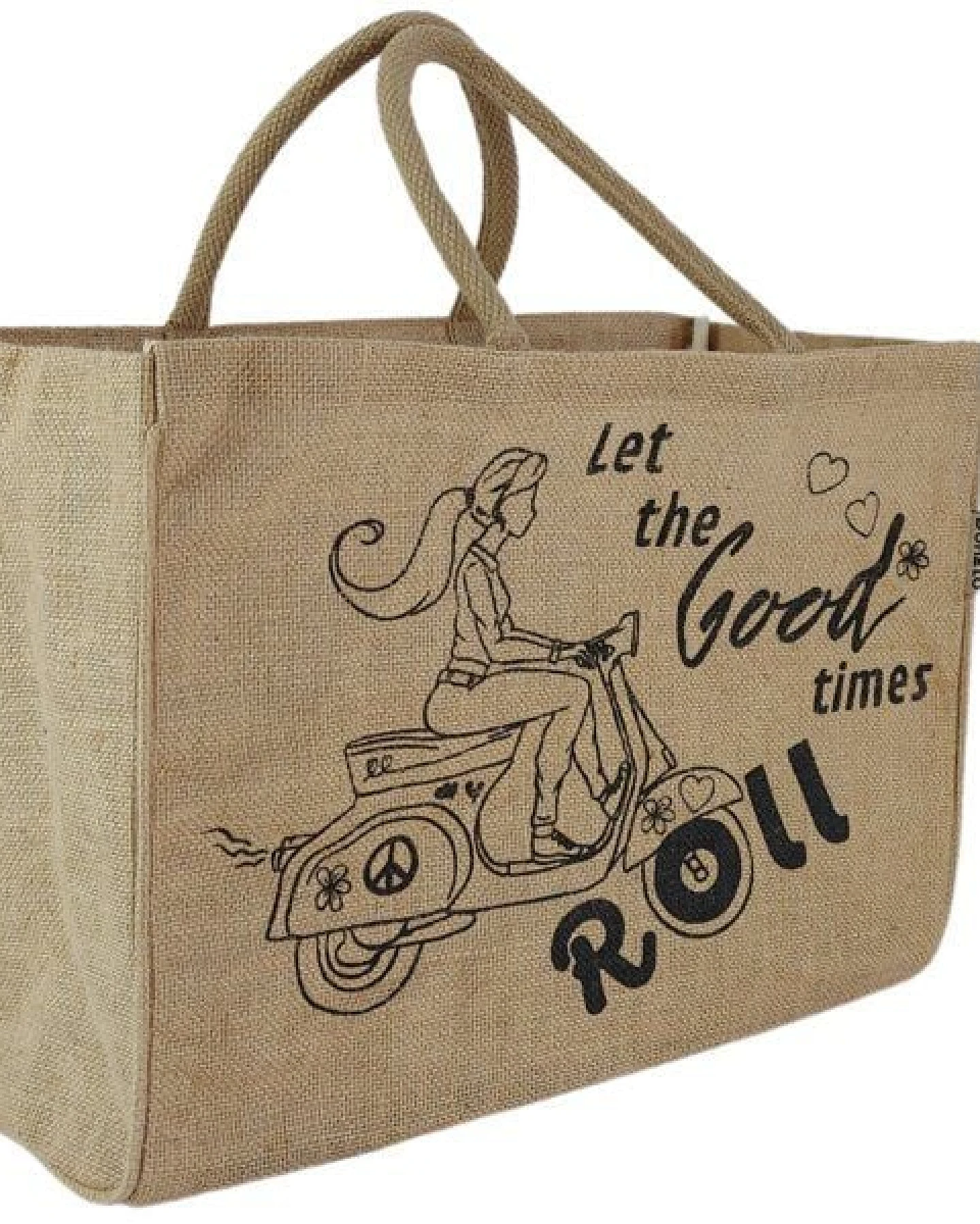 Domelo große Jute Einkaufskorb, Vegane Einkaufstasche nachhaltige Handtasche/ Shopper – Ansicht 3