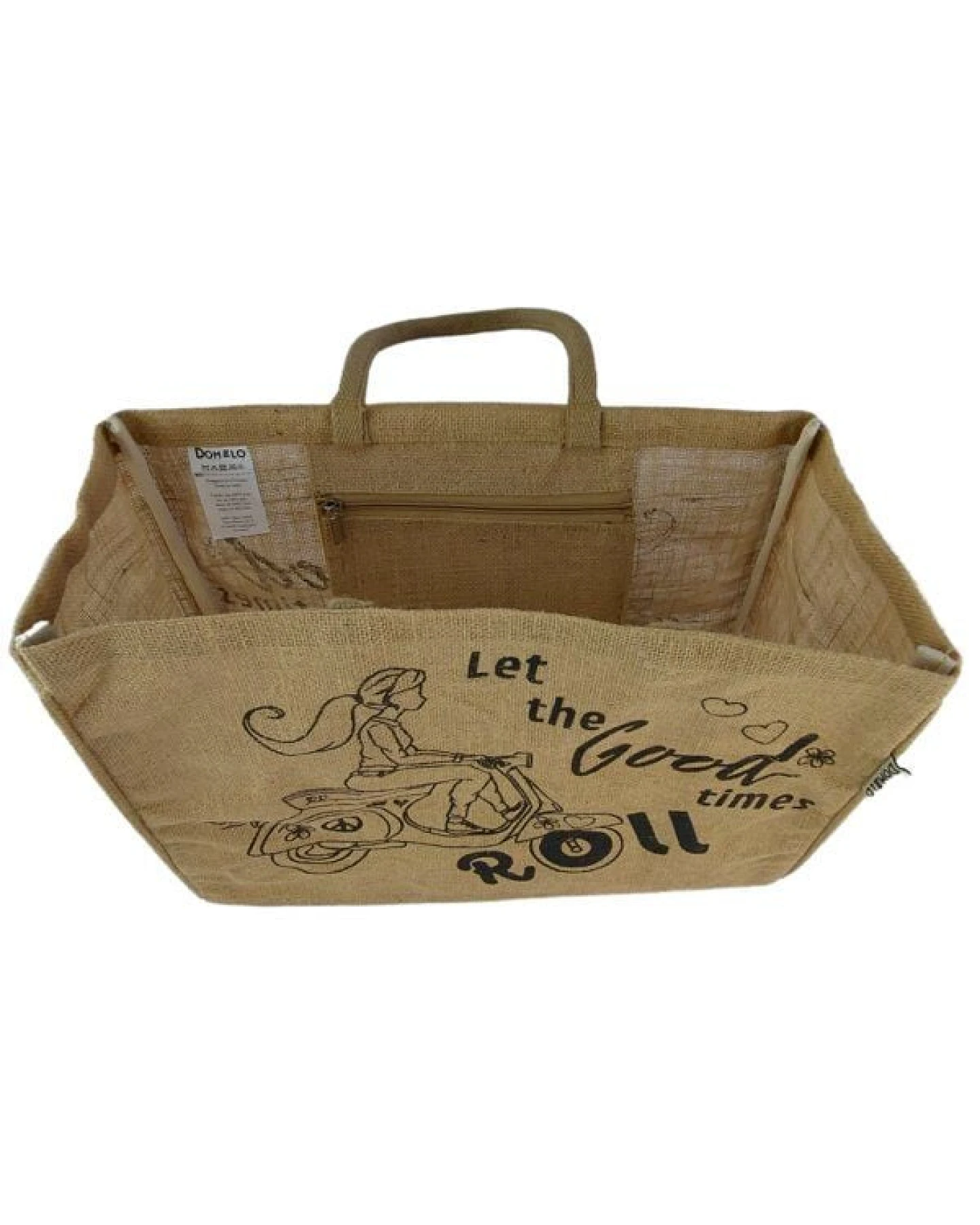 Domelo große Jute Einkaufskorb, Vegane Einkaufstasche nachhaltige Handtasche/ Shopper – Ansicht 4