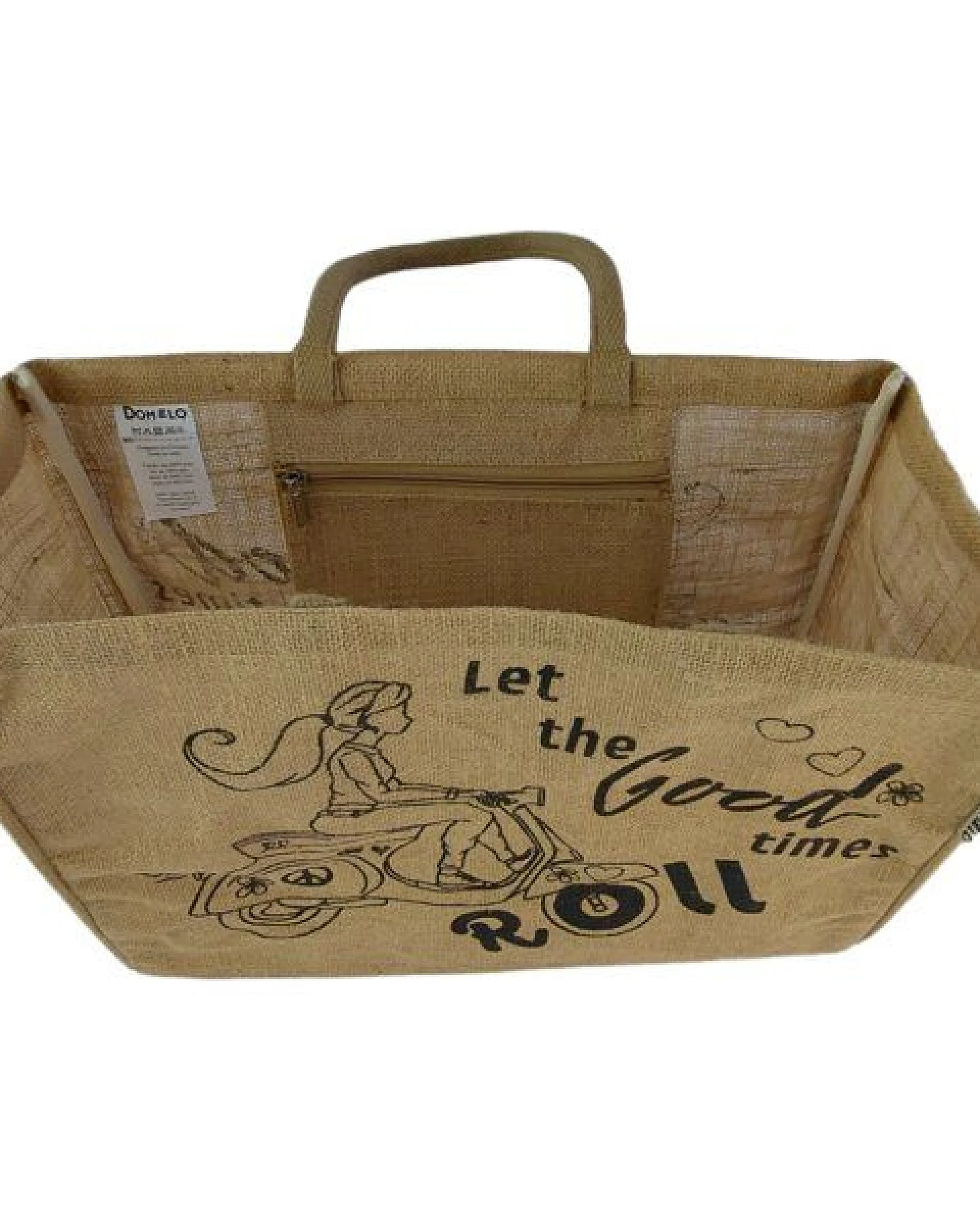 Domelo große Jute Einkaufskorb, Vegane Einkaufstasche Handtasche/ Shopper – Ansicht 4