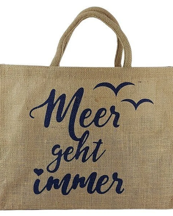 Domelo große Jute Einkaufskorb, Vegane Einkaufstasche nachhaltige Handtasche/ Shopper