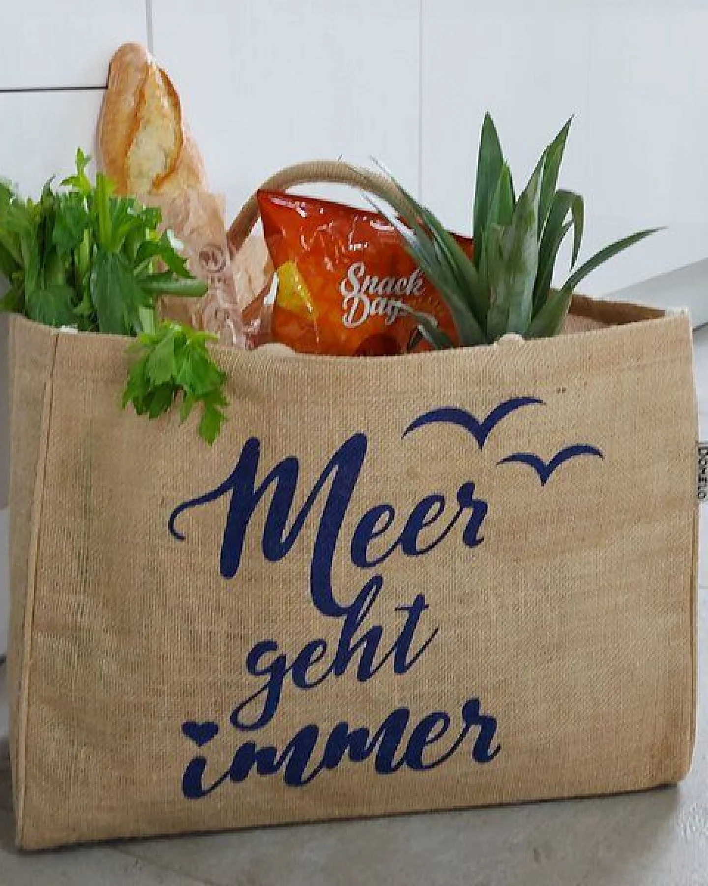 Domelo große Jute Einkaufskorb, Vegane Einkaufstasche nachhaltige Handtasche/ Shopper – Ansicht 4