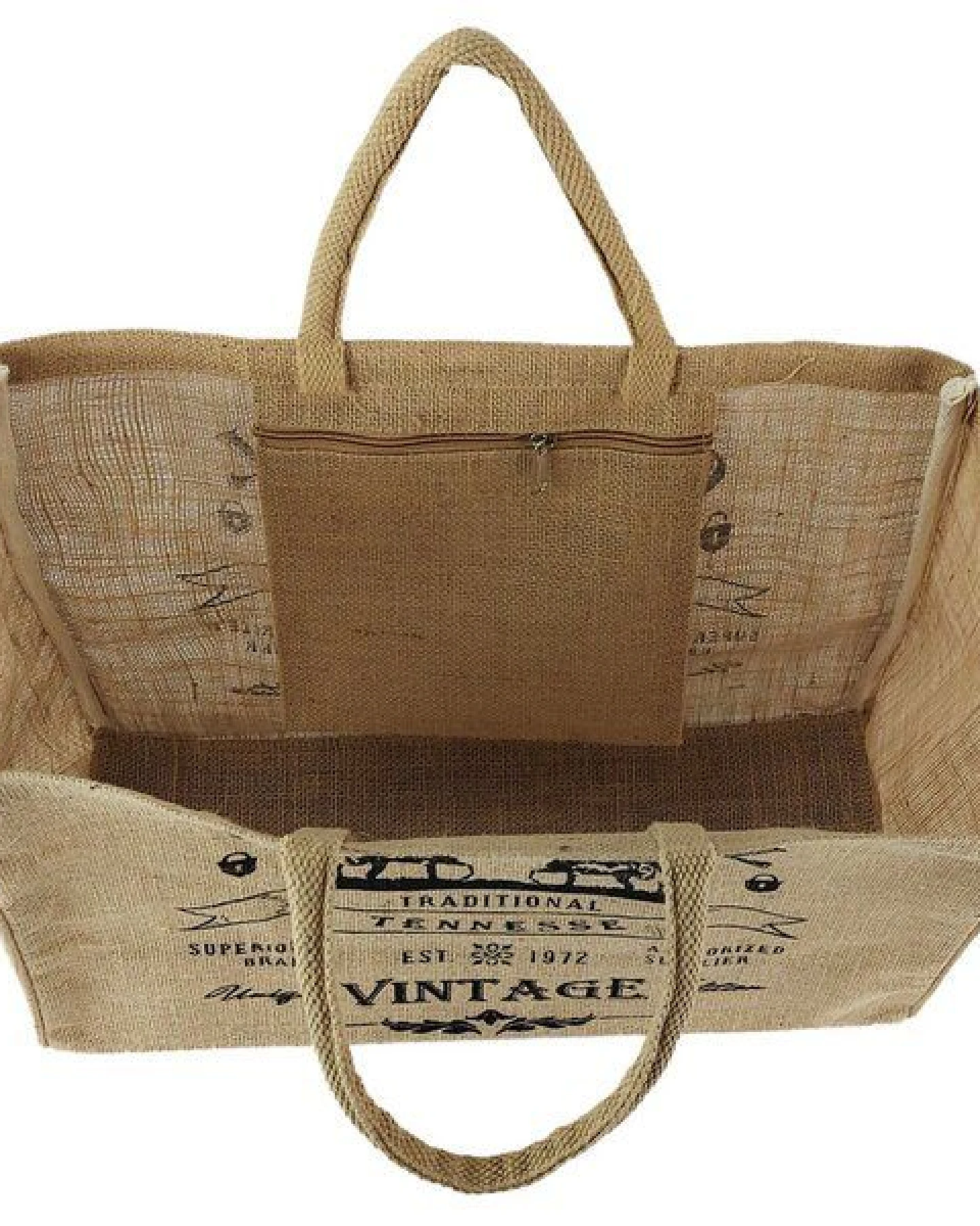 Domelo große Jute Einkaufskorb, Vegane Einkaufstasche nachhaltige Handtasche/ Shopper – Ansicht 3