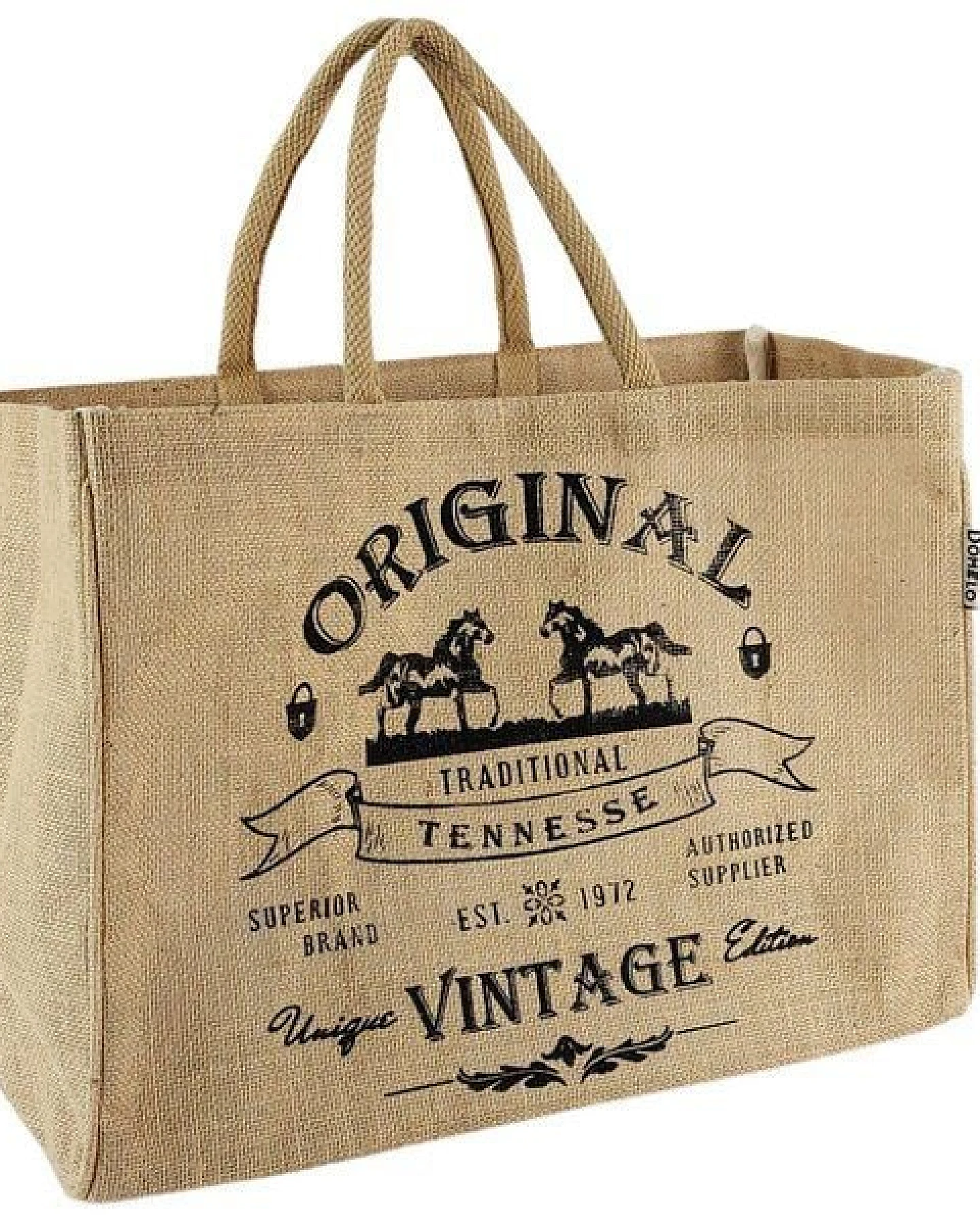 Domelo große Jute Einkaufskorb, Vegane Einkaufstasche nachhaltige Handtasche/ Shopper – Ansicht 4