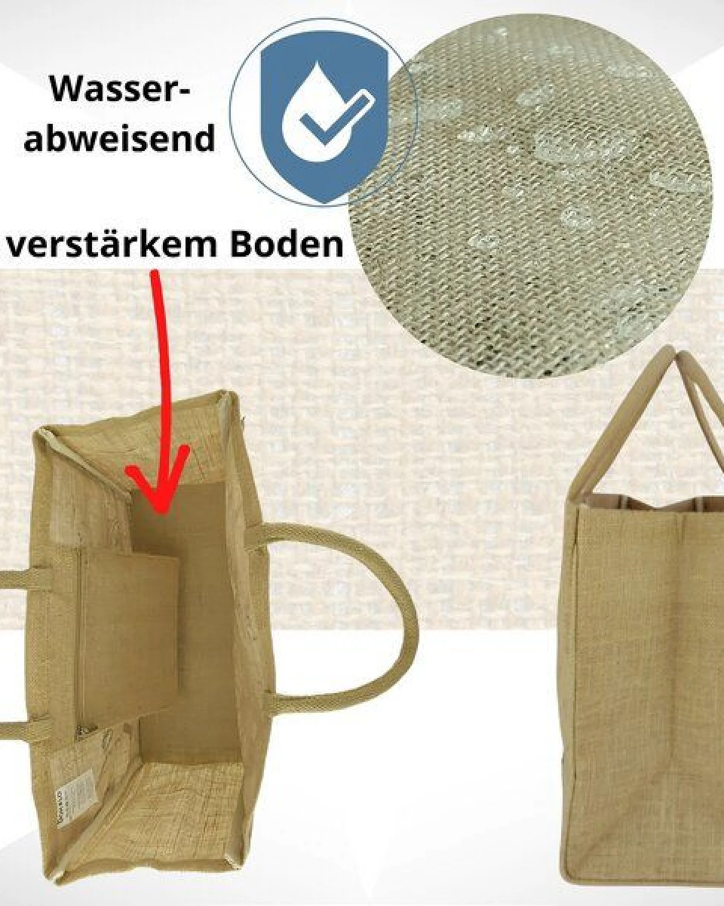 Domelo große Jute Einkaufskorb, Vegane Einkaufstasche nachhaltige Handtasche/ Shopper – Ansicht 4