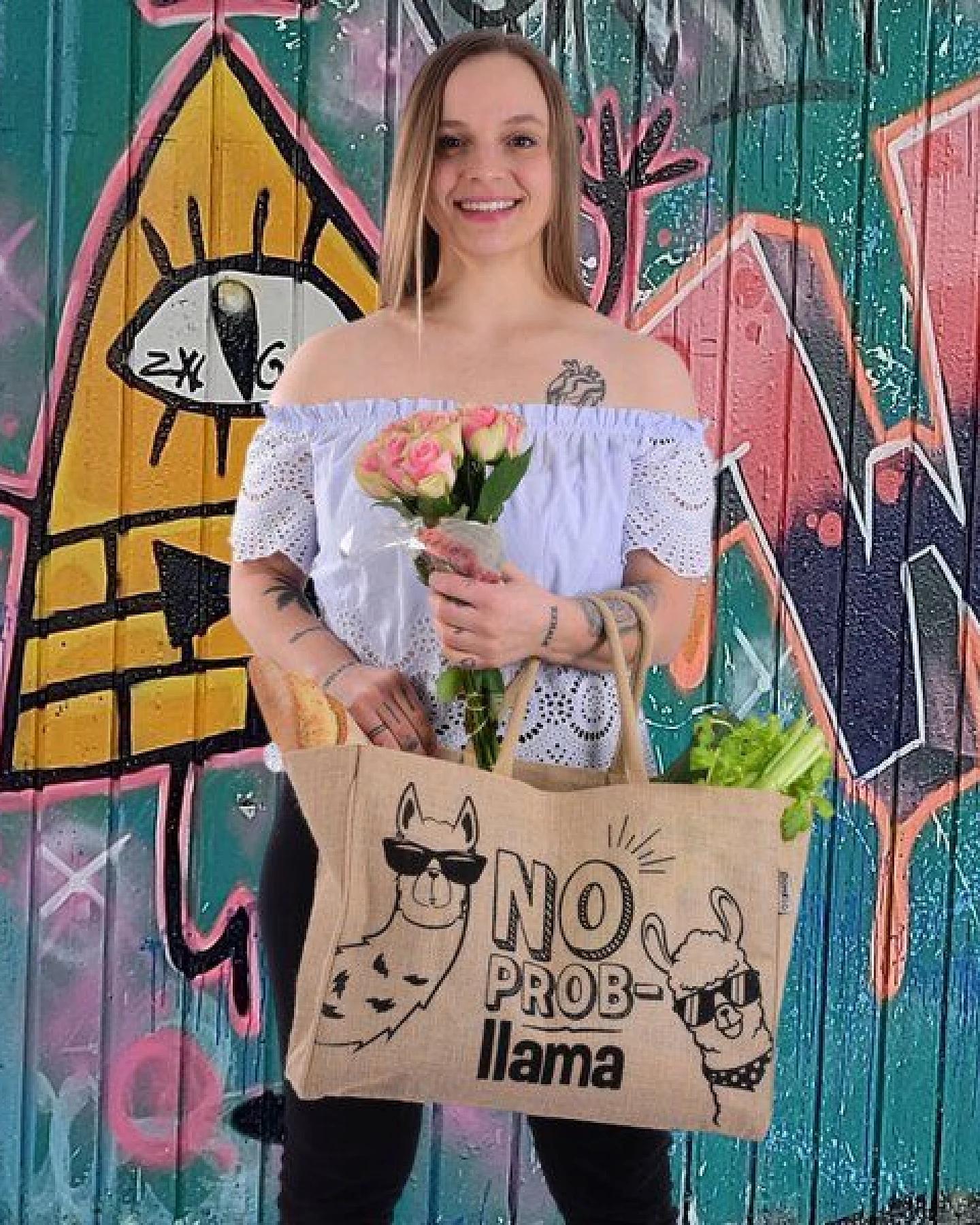 Domelo große Jute Einkaufskorb, Vegane Einkaufstasche nachhaltige Handtasche/ Shopper – Ansicht 2