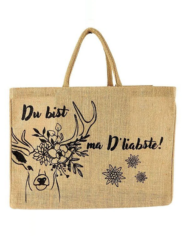 Domelo große Jute Einkaufskorb, Vegane Einkaufstasche nachhaltige Handtasche/ Shopper