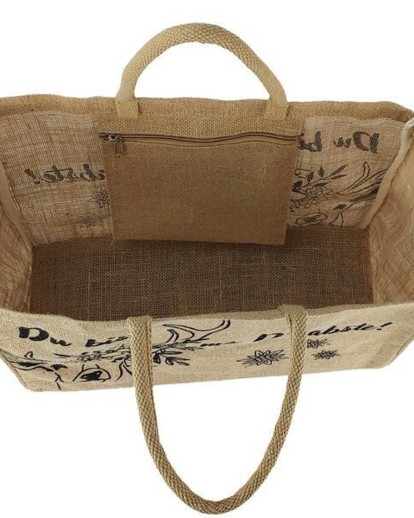 Domelo große Jute Einkaufskorb, Vegane Einkaufstasche nachhaltige Handtasche/ Shopper – Ansicht 3