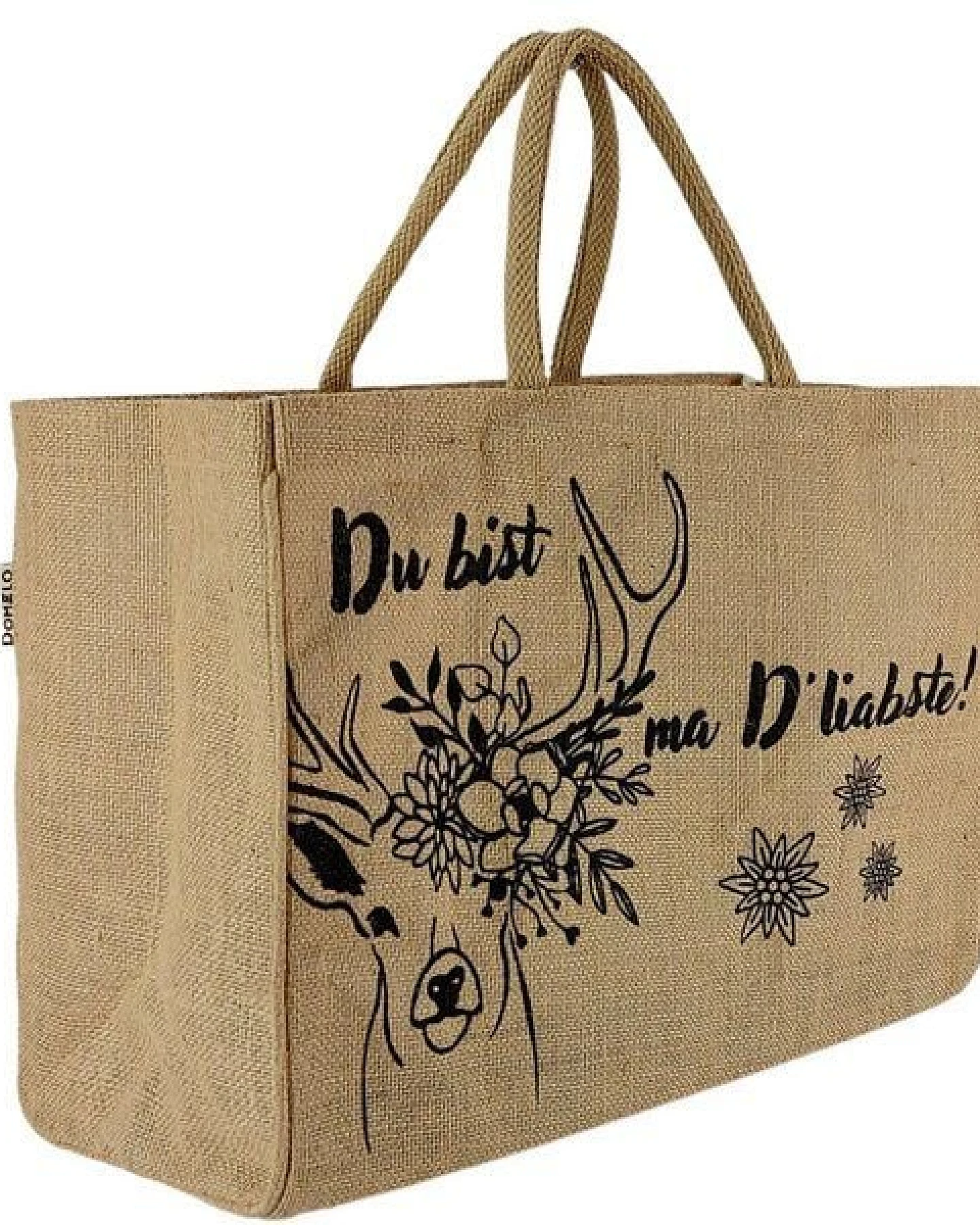 Domelo große Jute Einkaufskorb, Vegane Einkaufstasche nachhaltige Handtasche/ Shopper – Ansicht 4