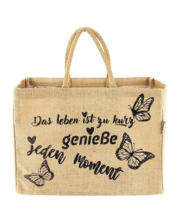 Domelo große Jute Einkaufskorb, Vegane Einkaufstasche nachhaltige Handtasche/ Shopper