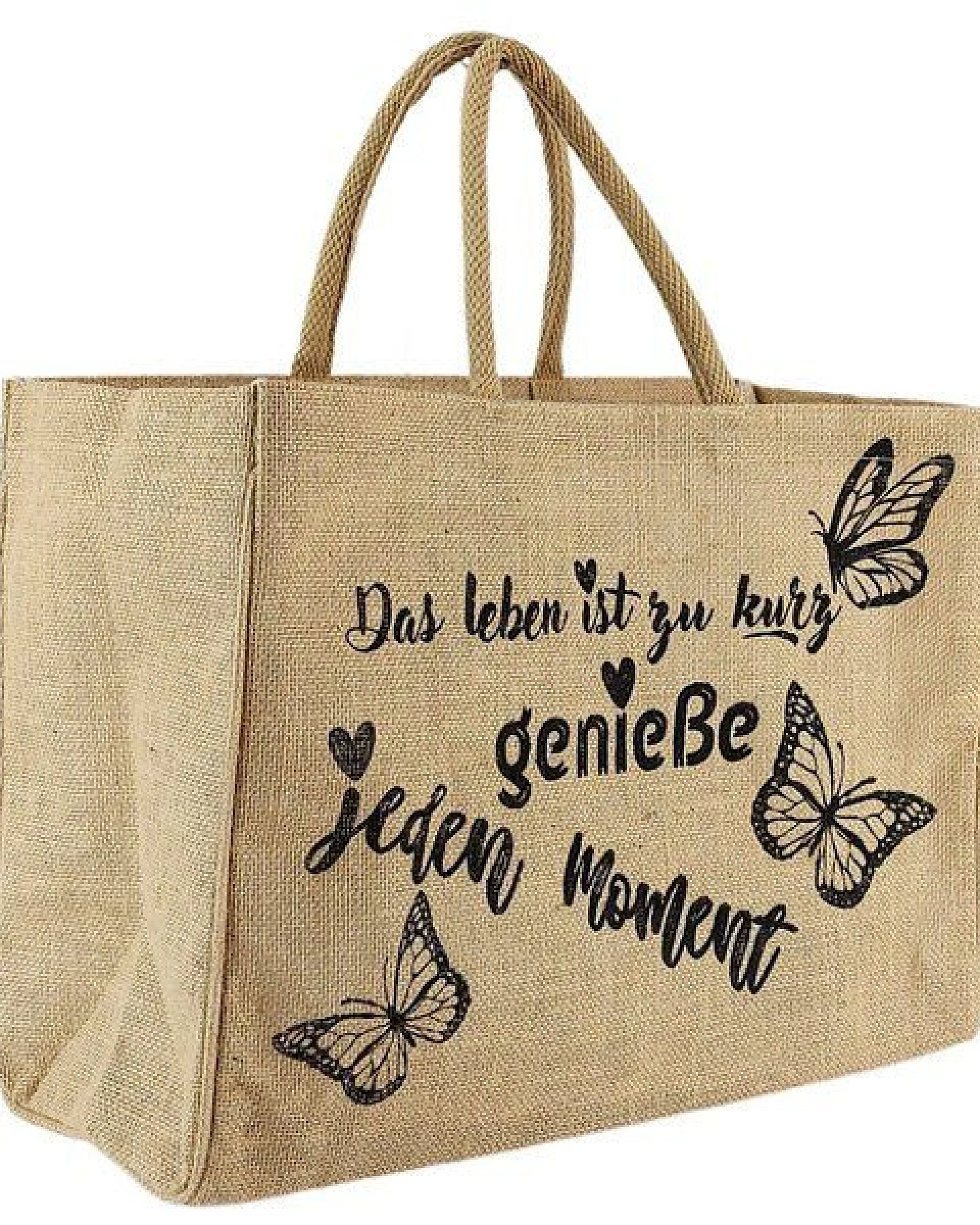 Domelo große Jute Einkaufskorb, Vegane Einkaufstasche nachhaltige Handtasche/ Shopper – Ansicht 3