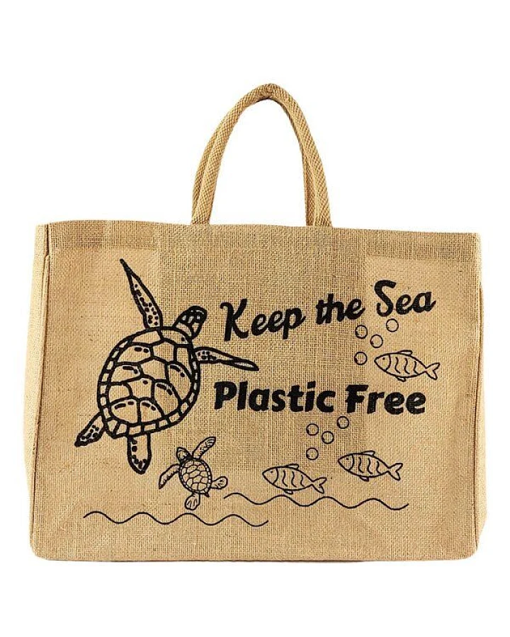 Domelo große Jute Einkaufskorb, Vegane Einkaufstasche nachhaltige Handtasche/ Shopper