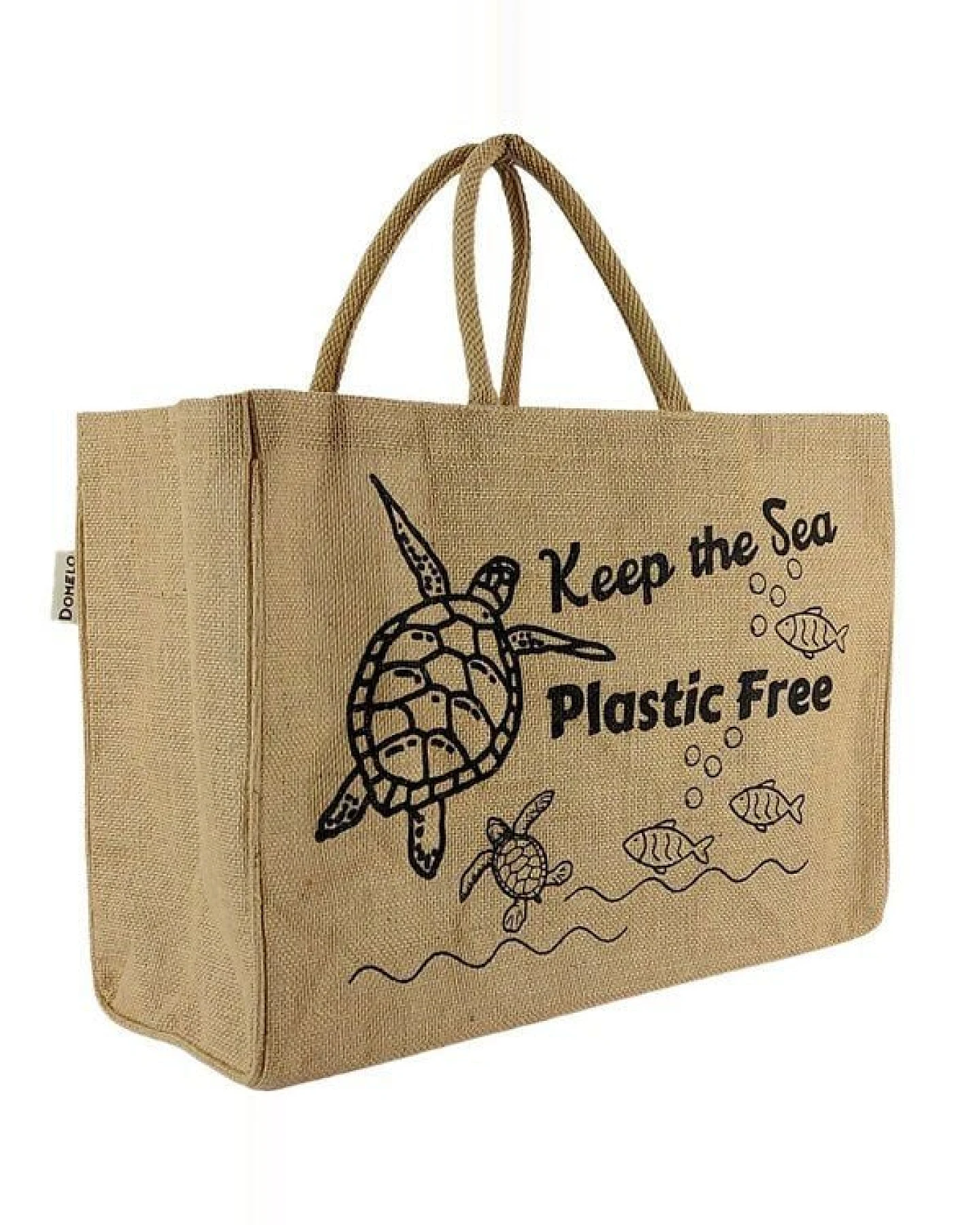 Domelo große Jute Einkaufskorb, Vegane Einkaufstasche nachhaltige Handtasche/ Shopper – Ansicht 3