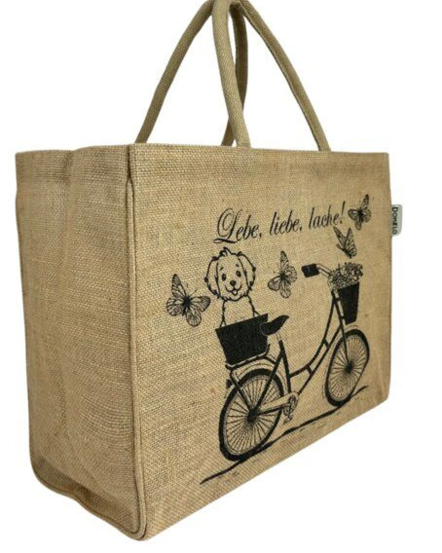 Domelo große Jute Einkaufskorb, Vegane Einkaufstasche nachhaltige Handtasche/ Shopper – Ansicht 3