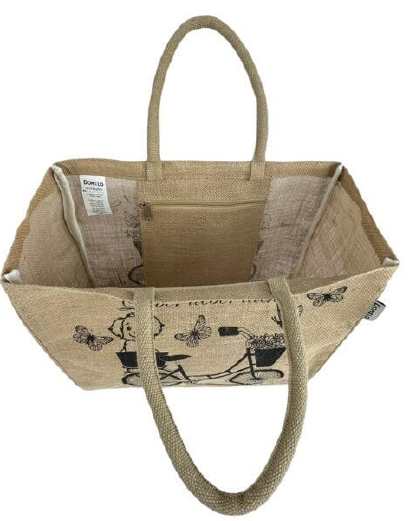 Domelo große Jute Einkaufskorb, Vegane Einkaufstasche nachhaltige Handtasche/ Shopper – Ansicht 4